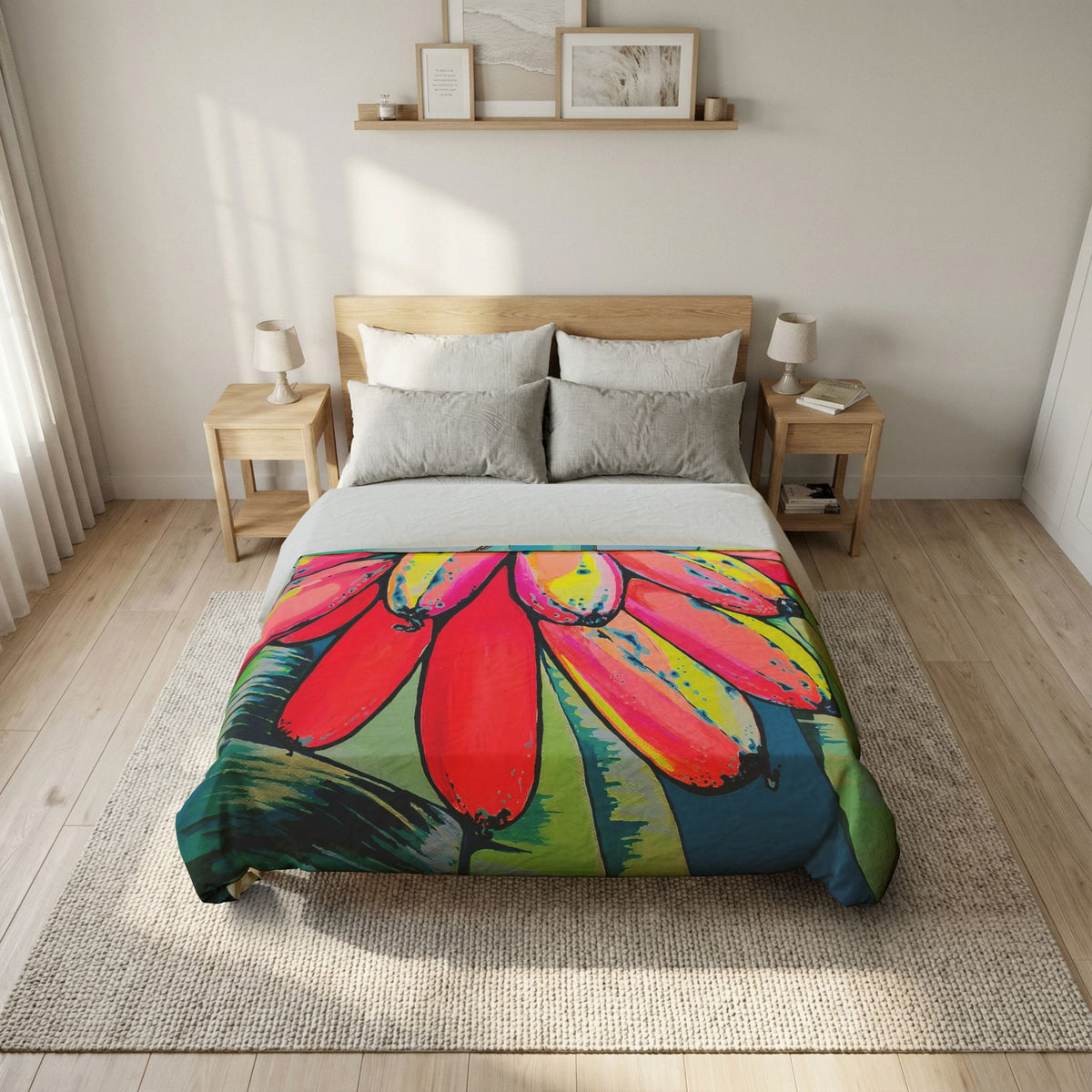 Neon Primitivo Bananas Duvet Cover