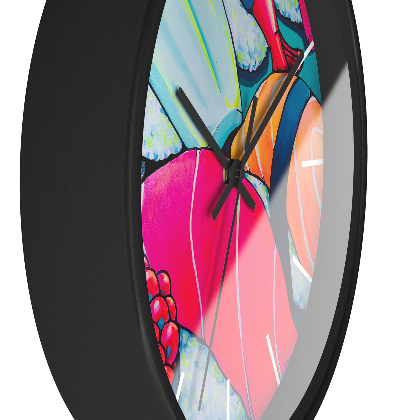 Horloge murale néon Sushi Pop Art