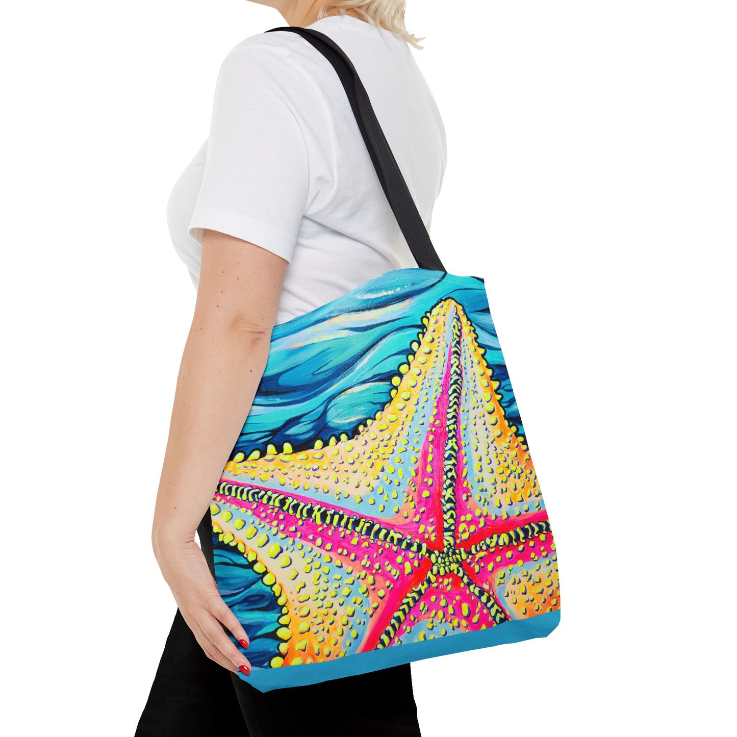 Premium Starfish Beach Bocas Tote Bag, Original Artist Design, Reusable Shopping Tote, Eco-Friendly