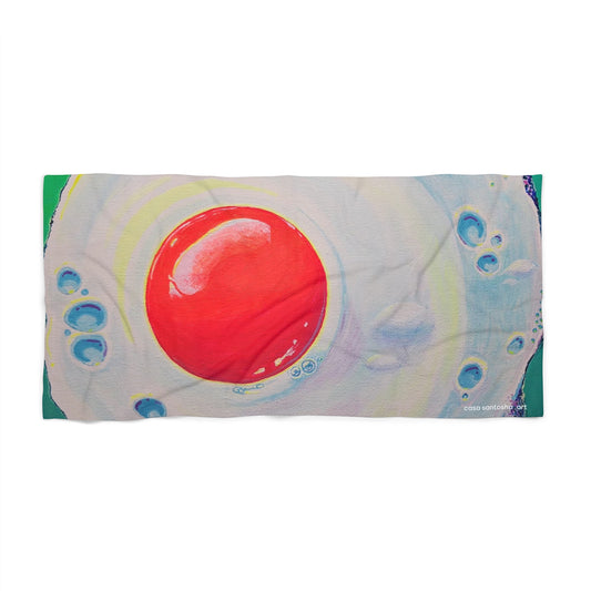 Neon Fried Egg Beach Towel for Summer Fun and Vacation Essentials