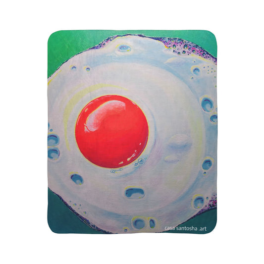Neon Fried Egg Fleece Sherpa Blanket