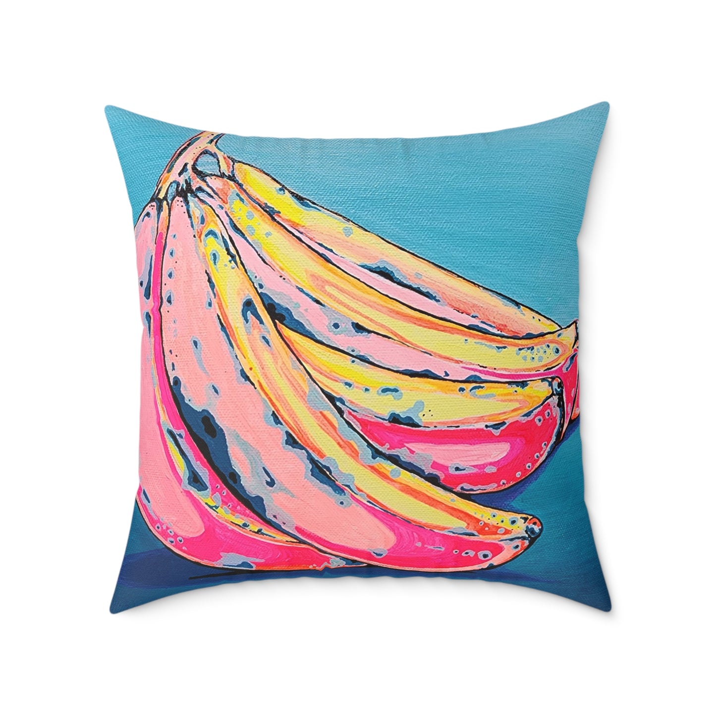 Neon Banana Art Canvas Decorative Pillow