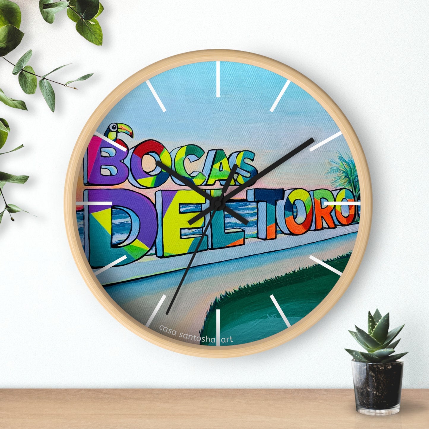 Bocas Del Toro Sign Pop Art Wall Clock