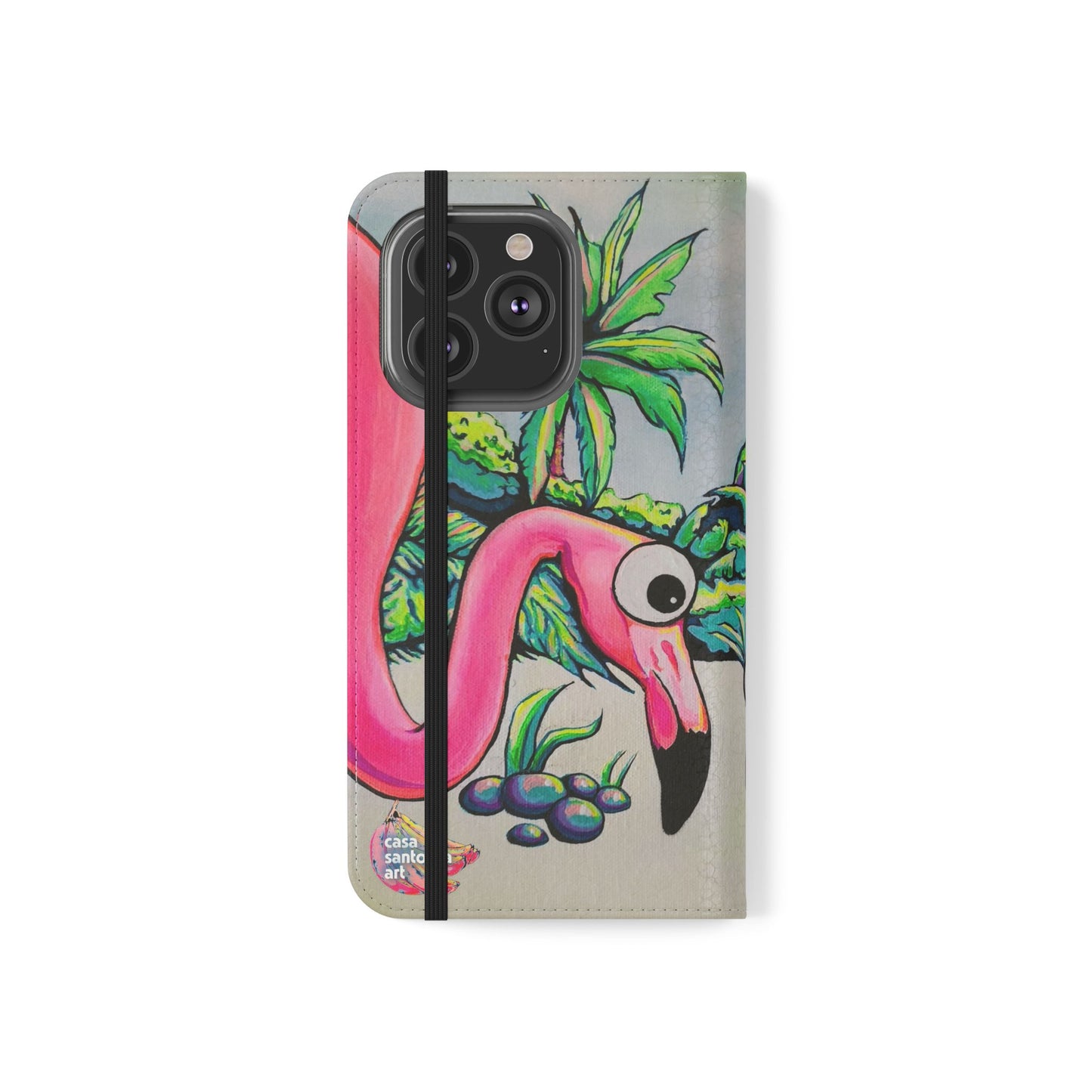 Cyclops Flamingo Family Flip Phone Case – Wallet Cover with Card Slots