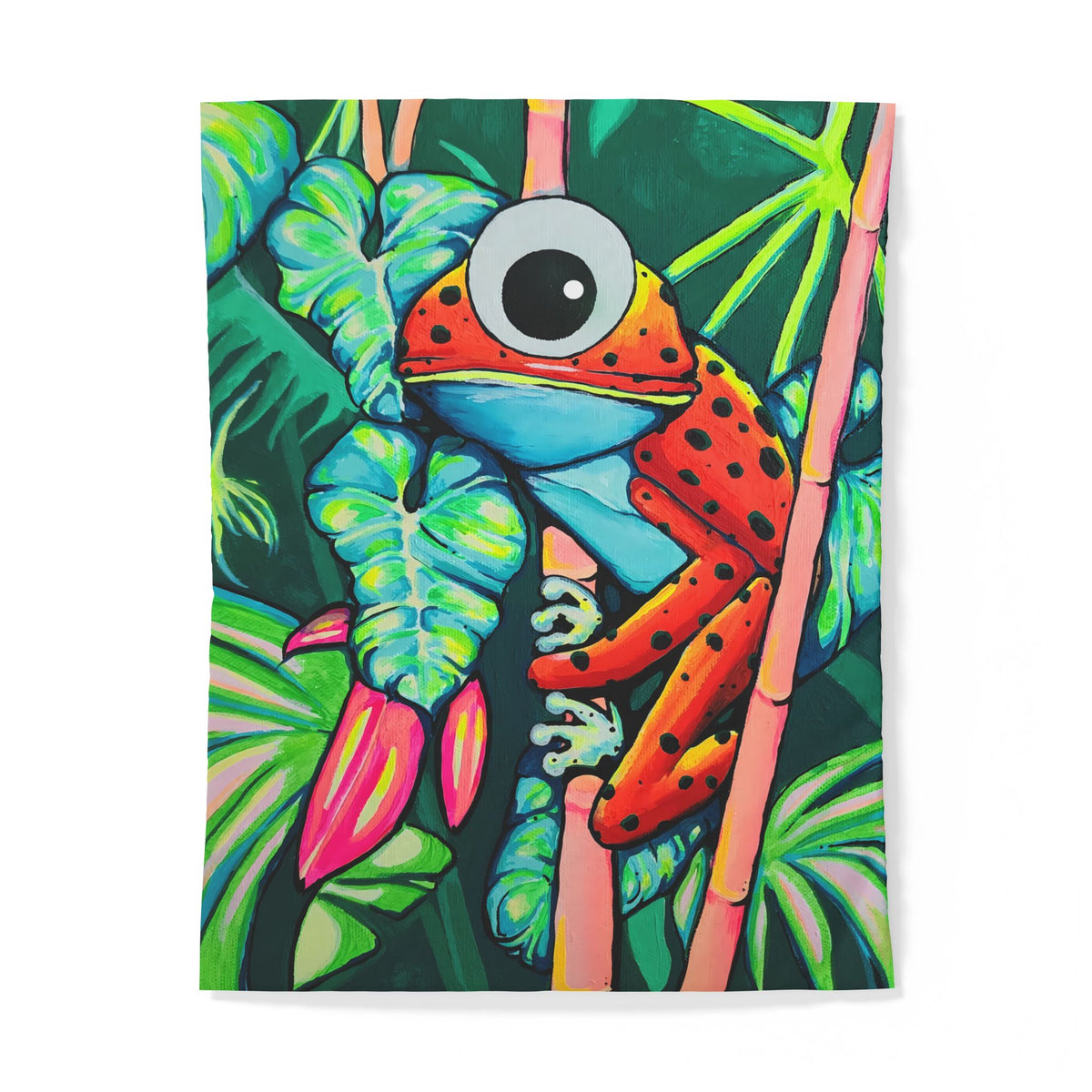 Cyclops Red Frog Duvet Cover