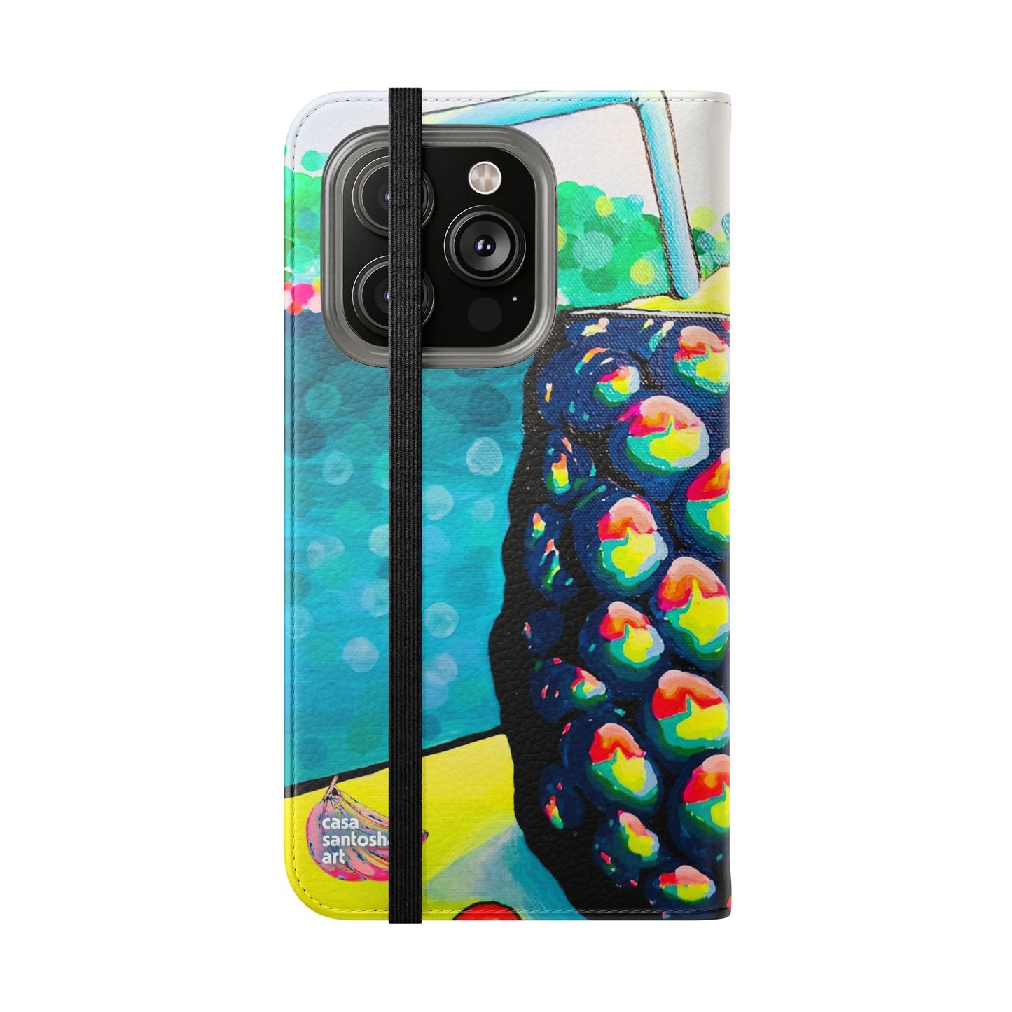 Neon Piña Colada Flip Phone Case – Wallet Cover with Card Slots