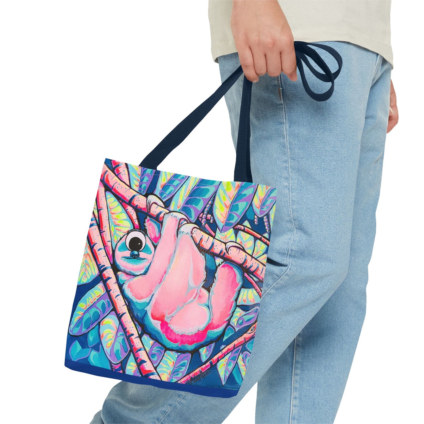 Premium Cyclops Sloth Tote Bag, Original Artist Design, Reusable Shopping Tote, Eco-Friendly