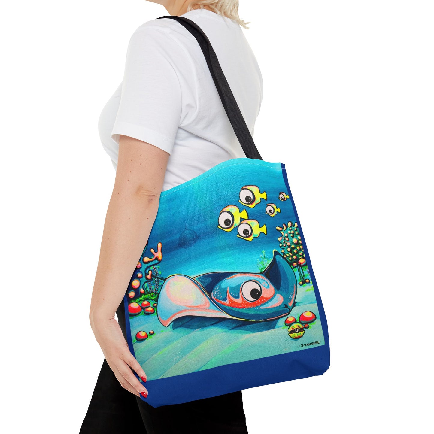 Premium Colorful Cyclops Stingray Tote Bag, Original Artist Design, Reusable Shopping Tote, Eco-Friendly