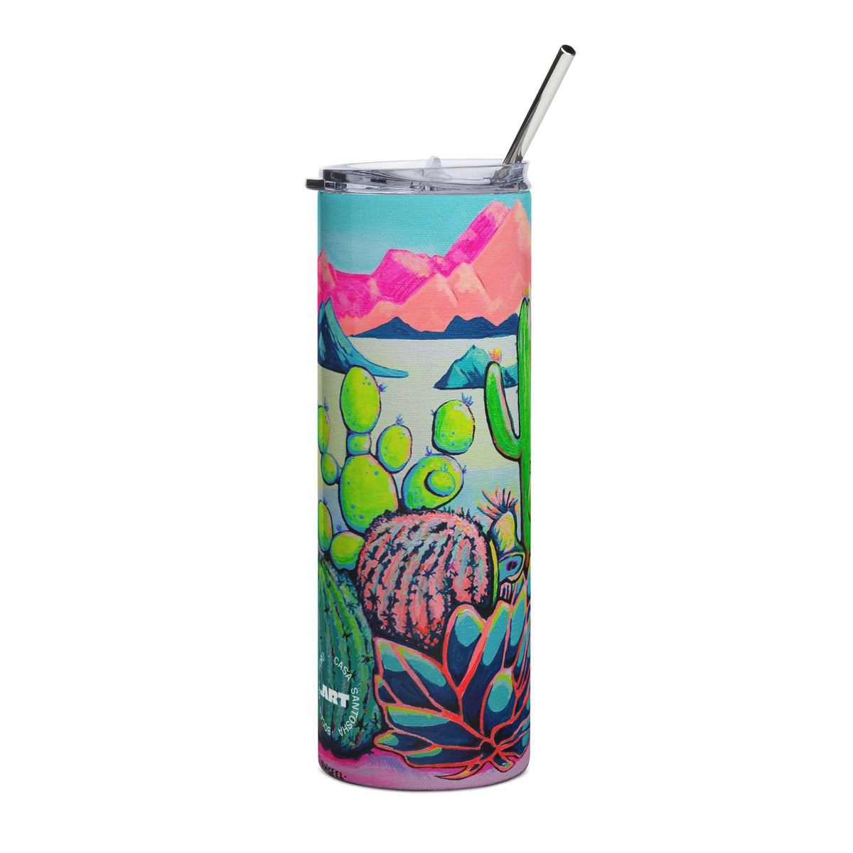 Cyclops Camel Stainless Steel Tumbler - neon pop art by Casa Santosha Art
