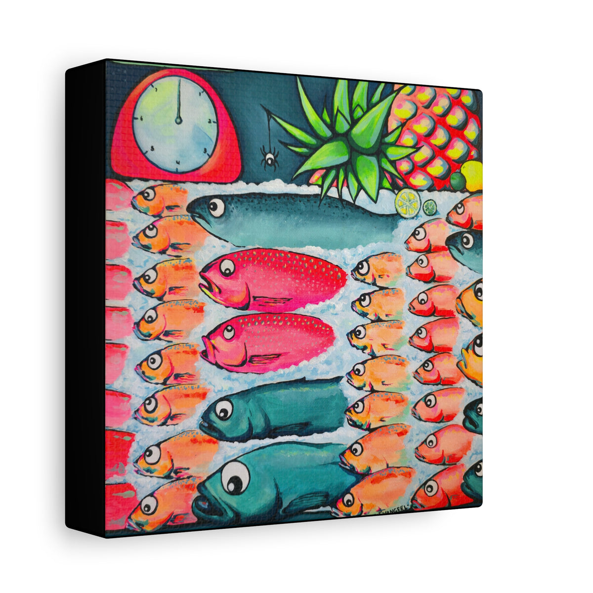 Neon Cabo Fish Market Canvas Wall Art