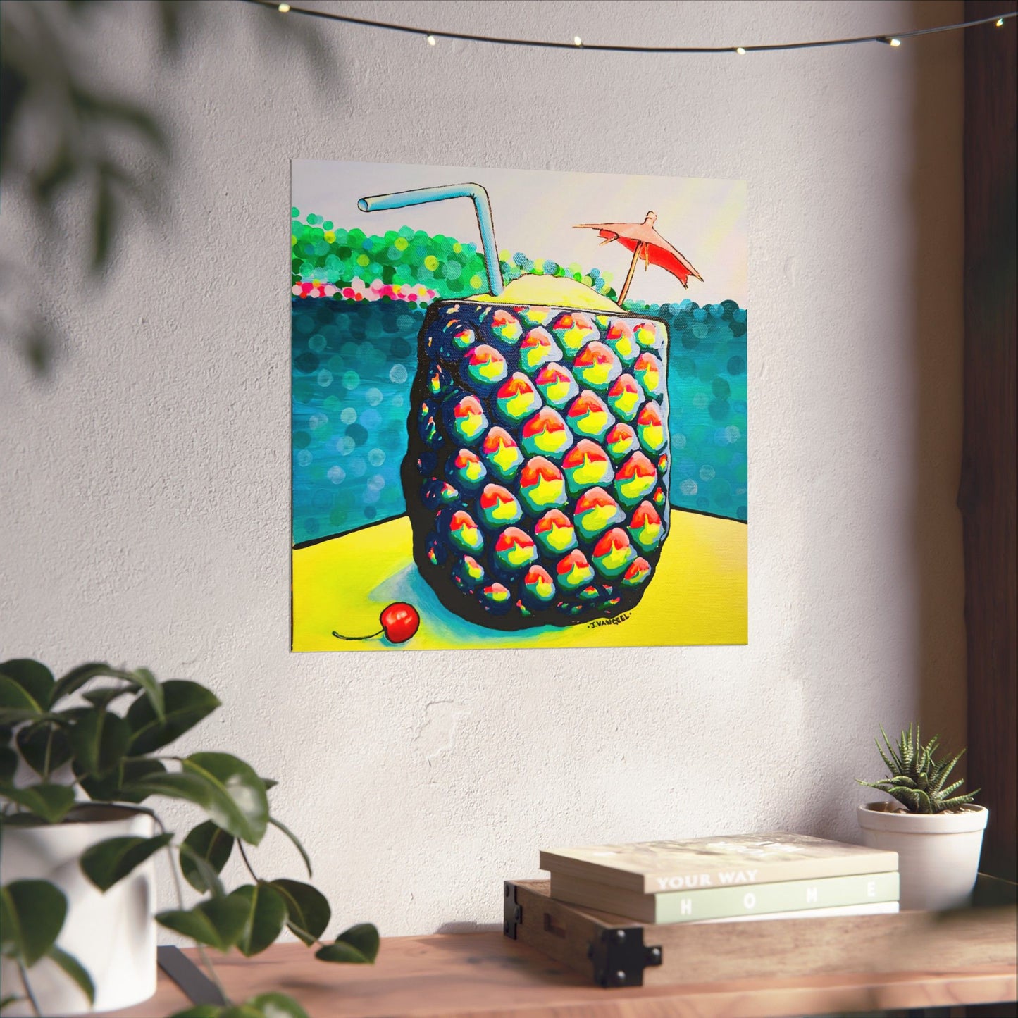 Neon Piña Colada Giclée Art Poster