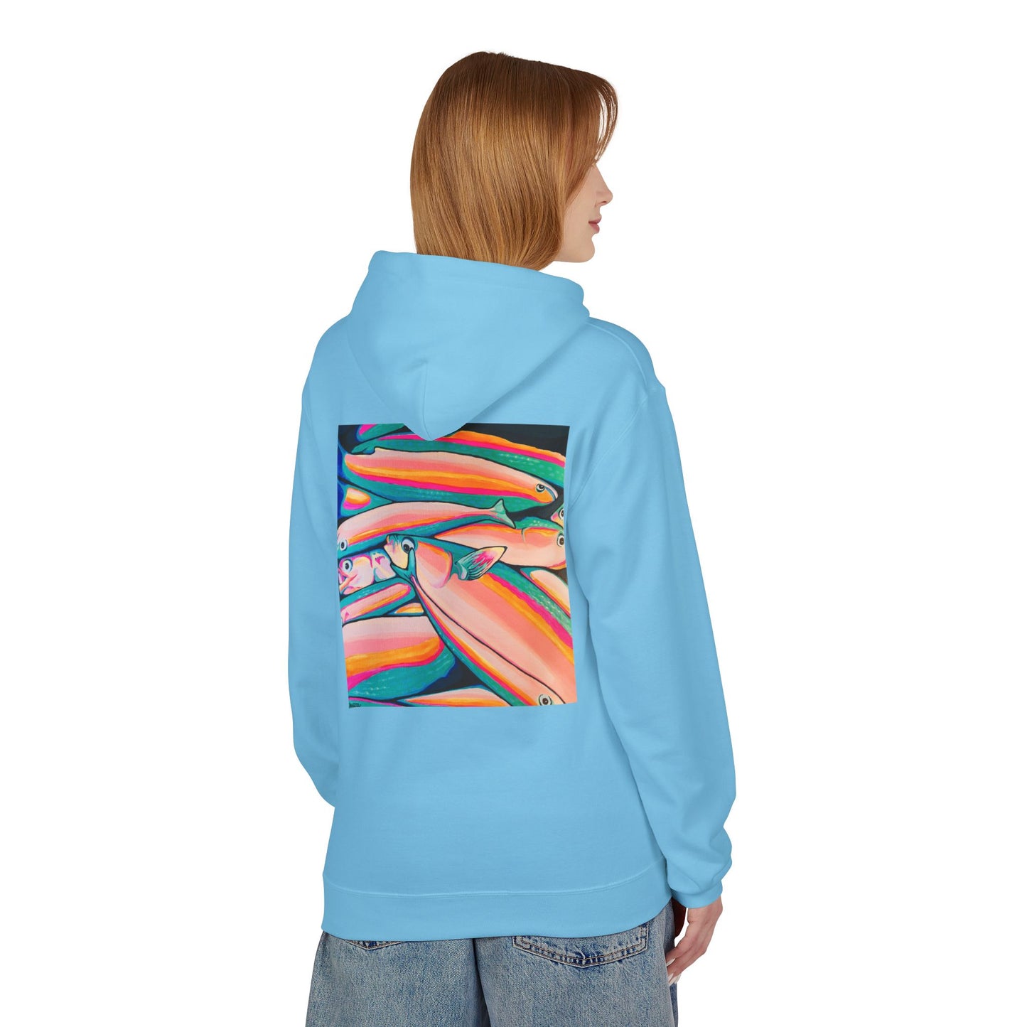 Unisex Neon Fish Soft Hoodie
