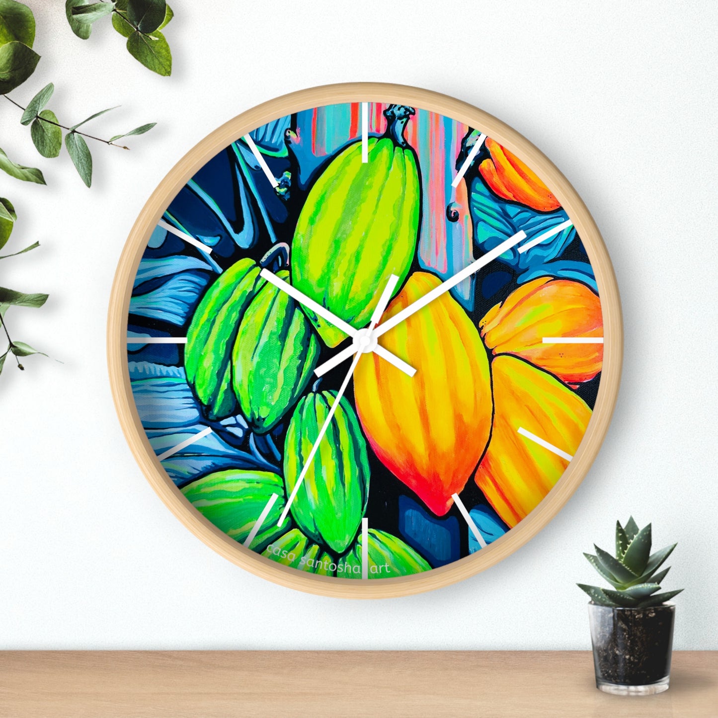 Neon Cacao Pop Art Wall Clock