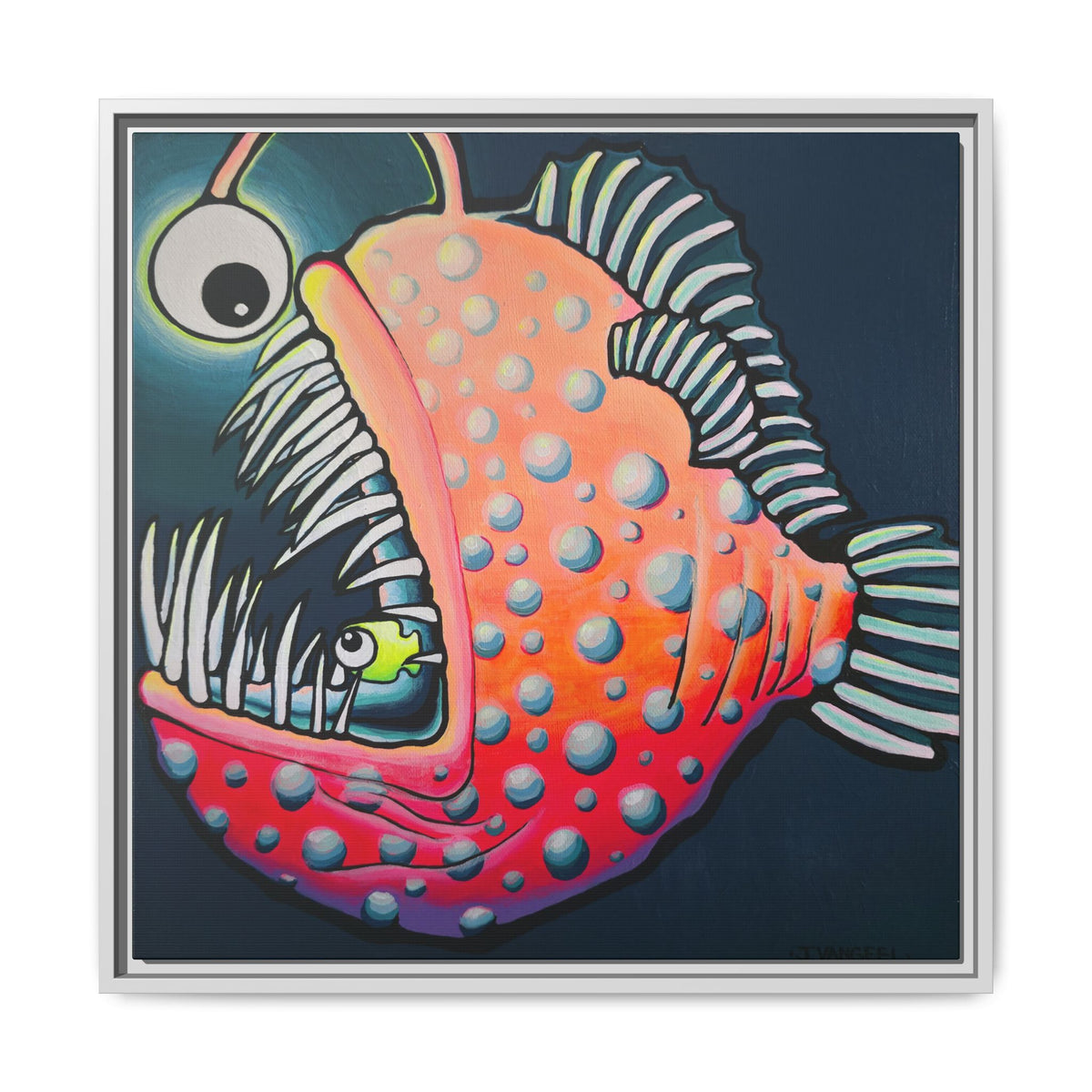 Framed Cyclops Anglerfish Canvas Wall Art