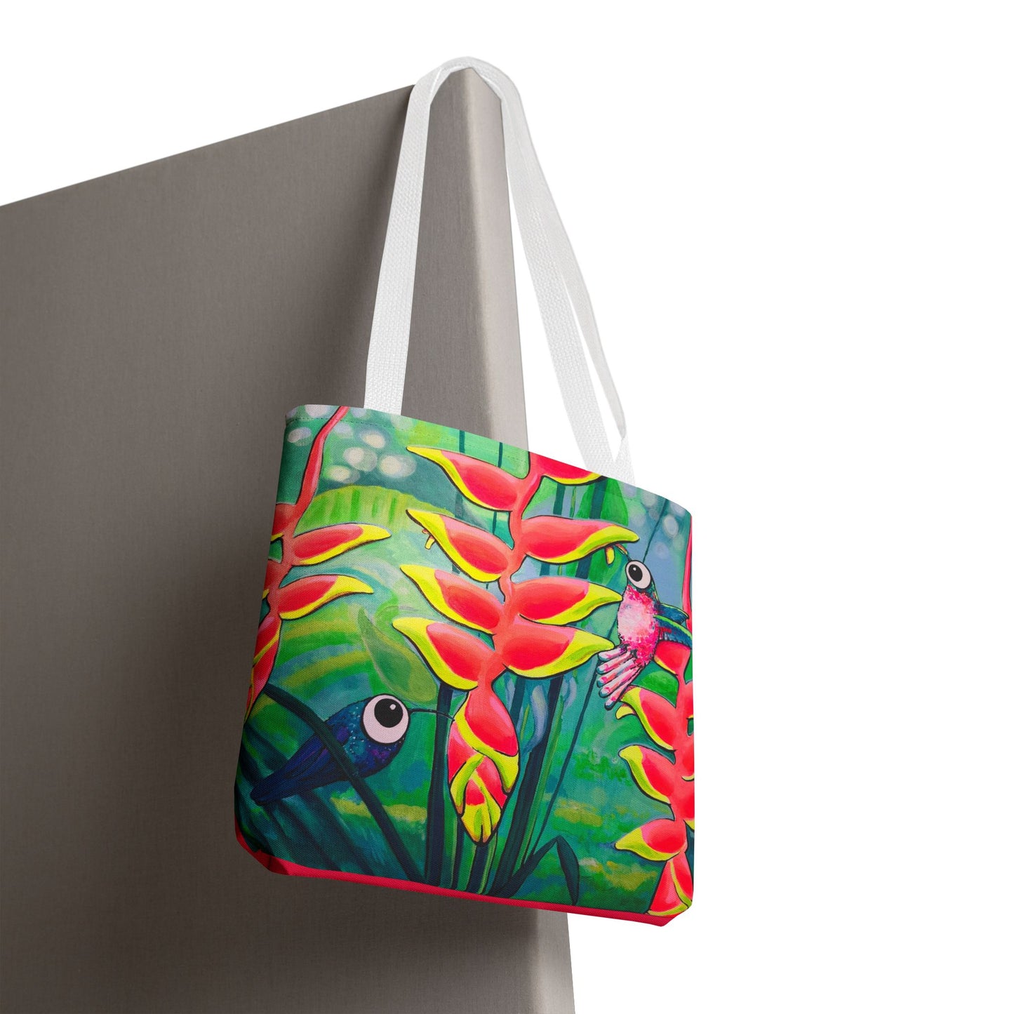 Premium Cyclops Hummingbirds Tote Bag, Original Artist Design, Reusable Shopping Tote,  Eco-Friendly