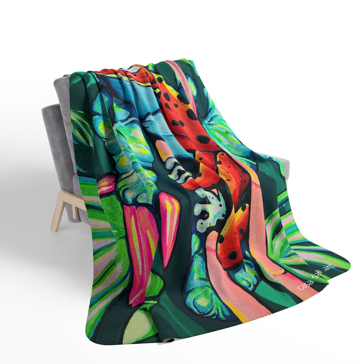 Cyclops Red Frog Fleece Sherpa Blanket