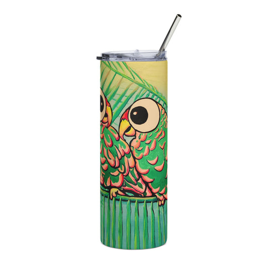 Chatty Cyclops Parrots Stainless Steel Tumbler, 20oz | Fun Travel Mug, Eco-Friendly