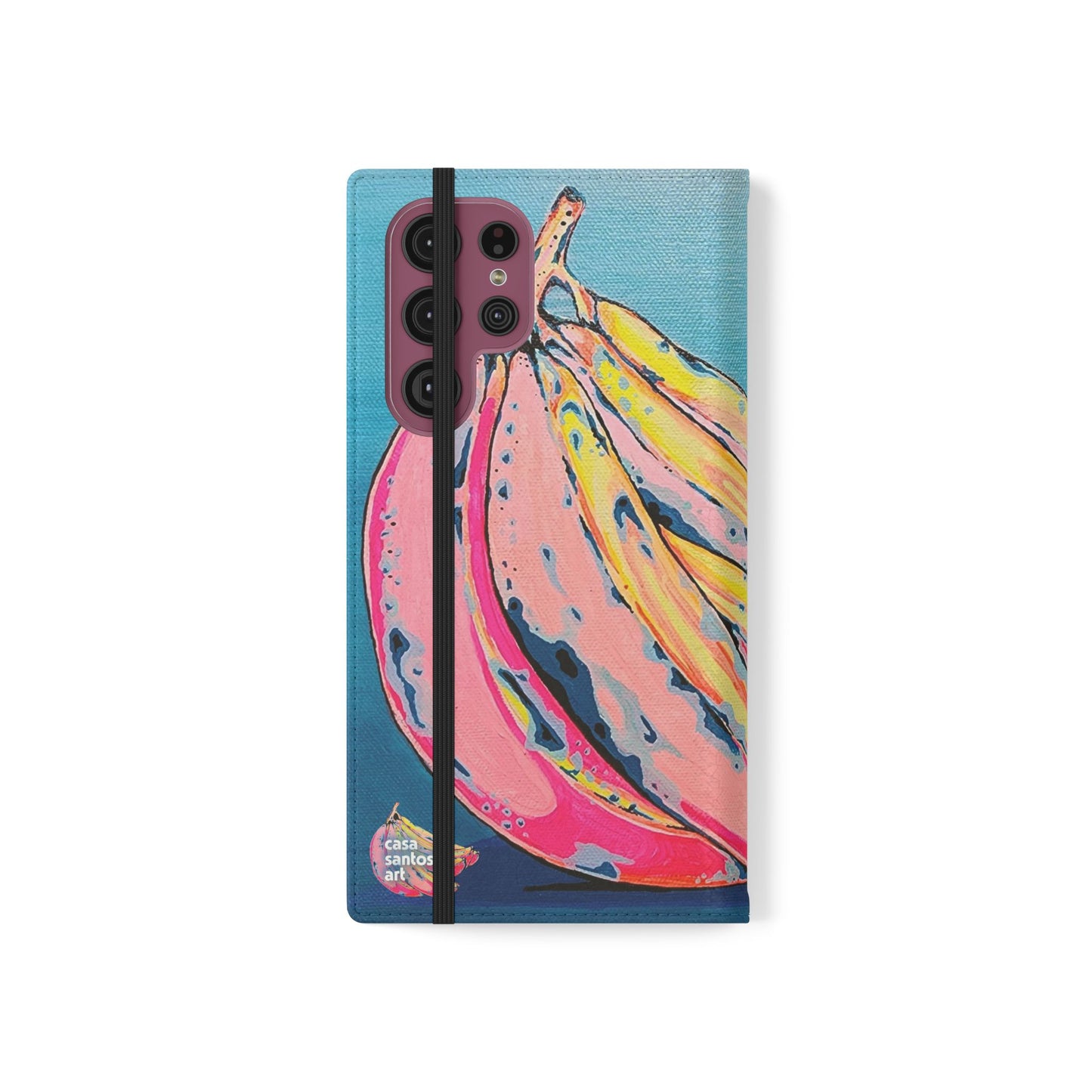Neon Bananas Flip Phone Case – Wallet Cover with Card Slots