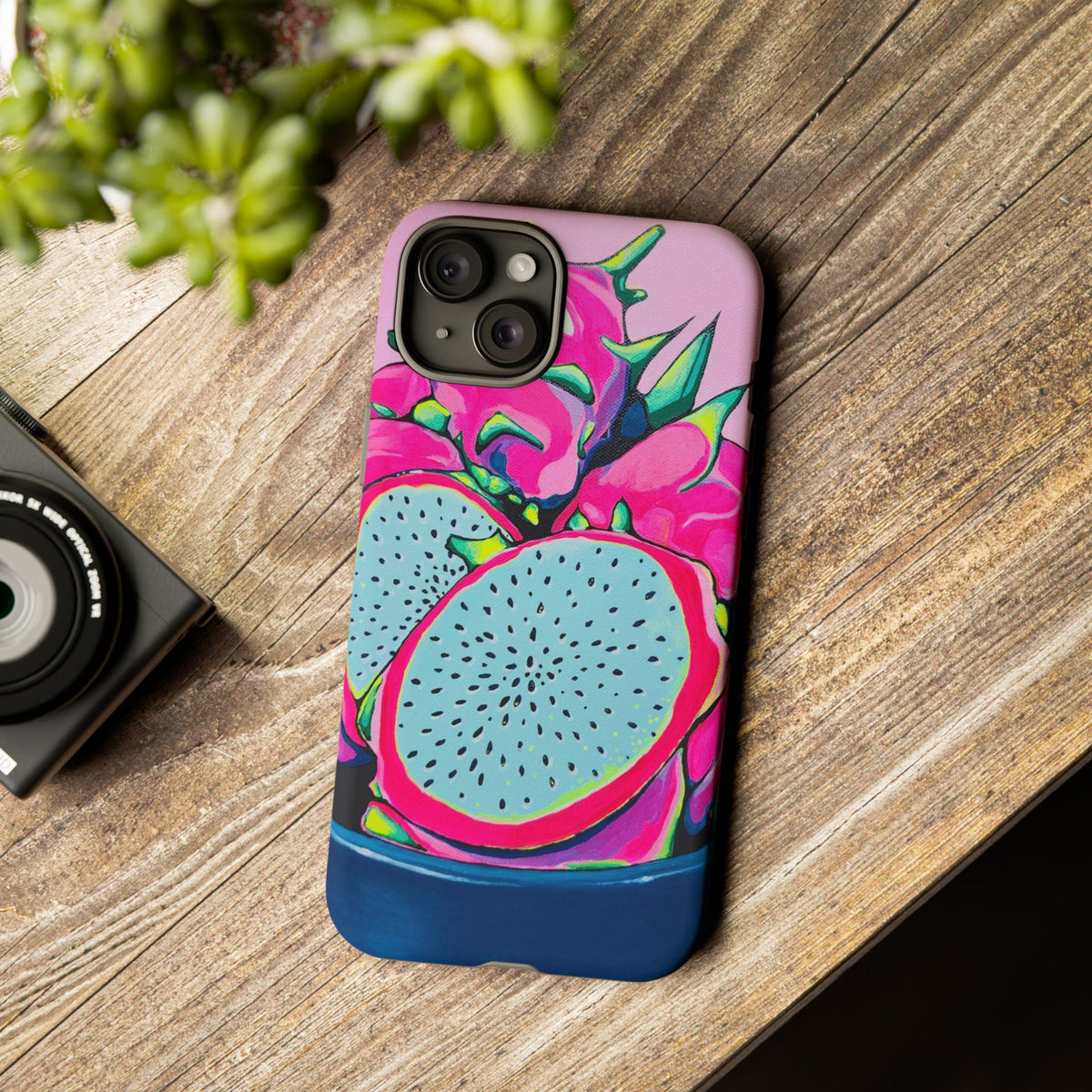 Coque de téléphone résistante Pitaya Rose Néon
