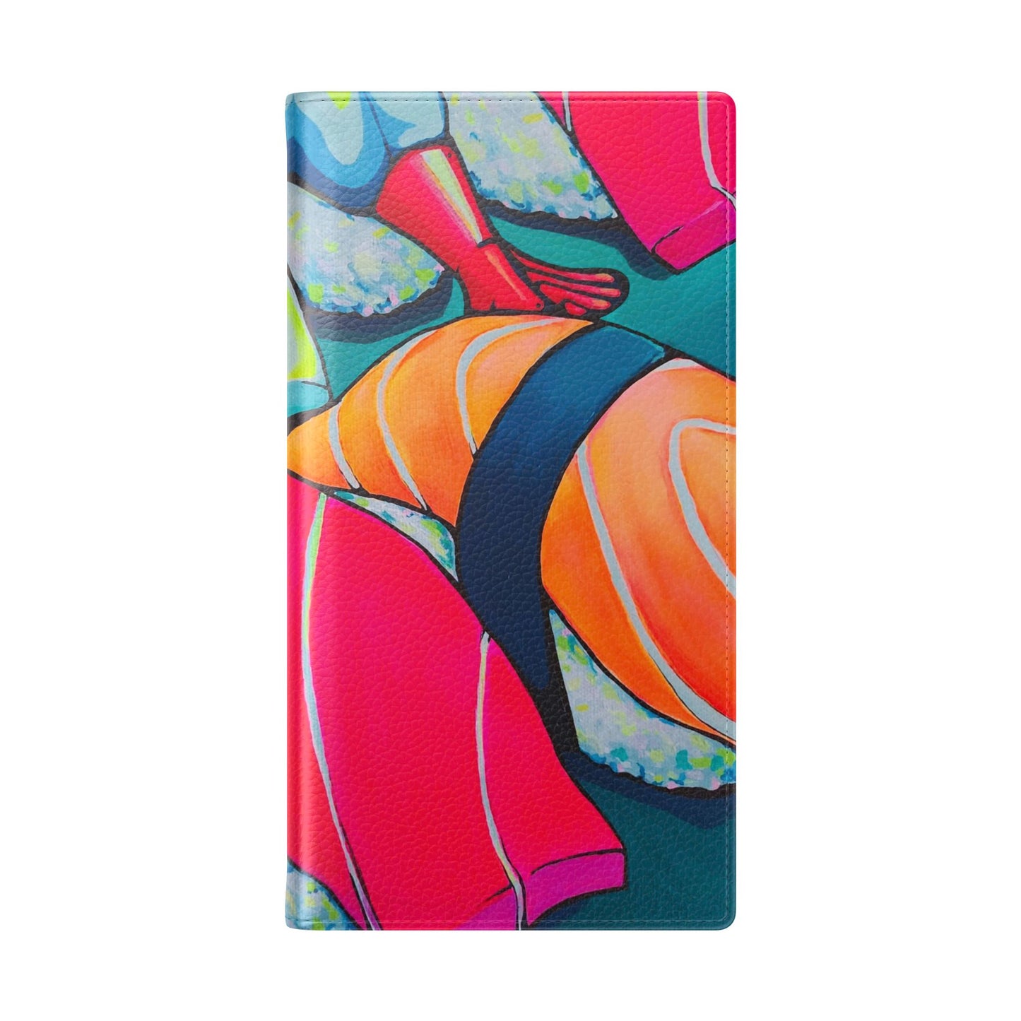Neon Sushi Flip Phone Case – Wallet Cover with Card Slots