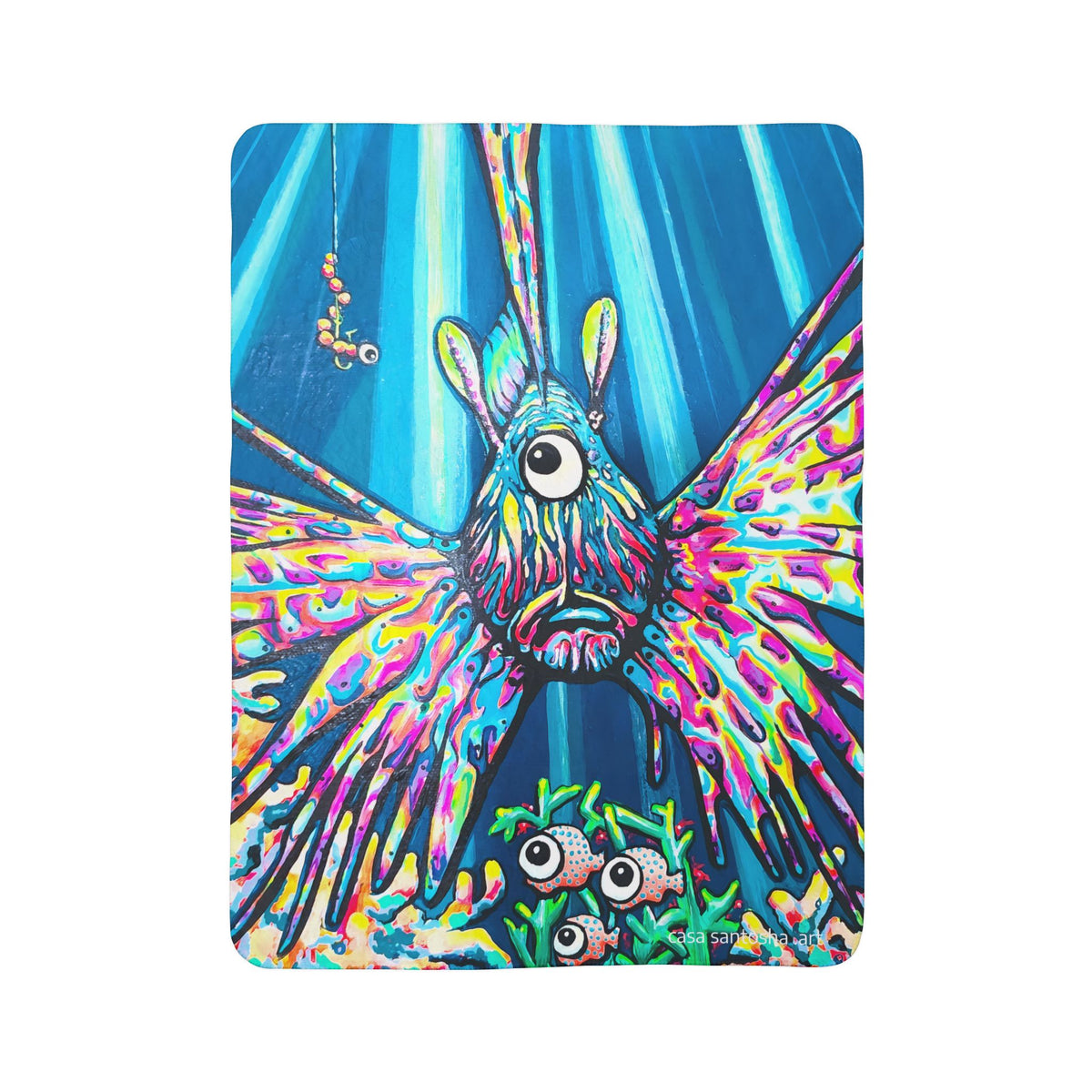 Cyclops Lionfish Fleece Sherpa Blanket