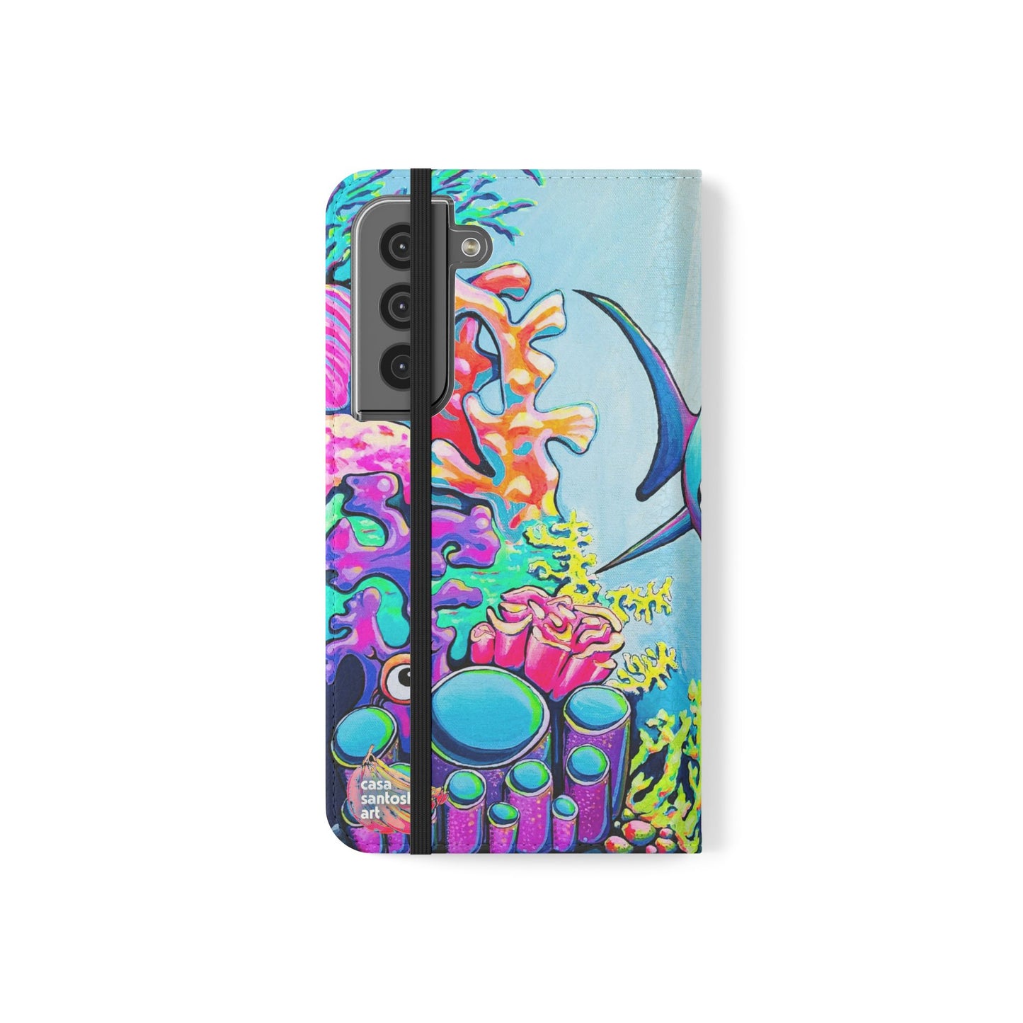 Cyclops Shark Flip Phone Case – Wallet Cover with Card Slots