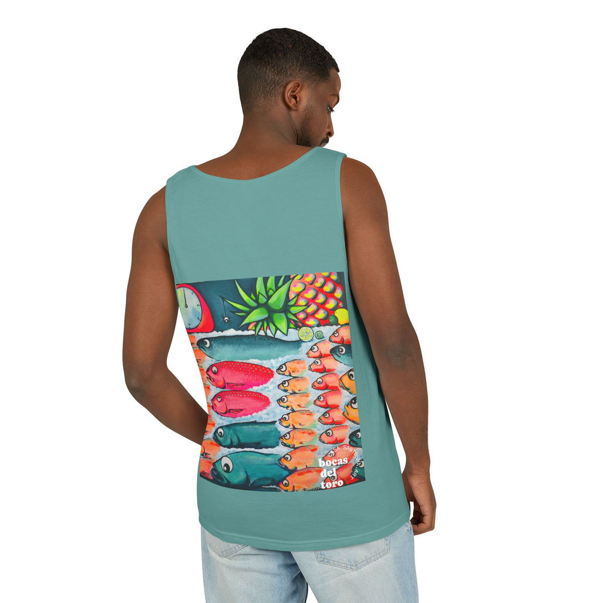 Unisex Neon Cabo Fish Market Tank Top