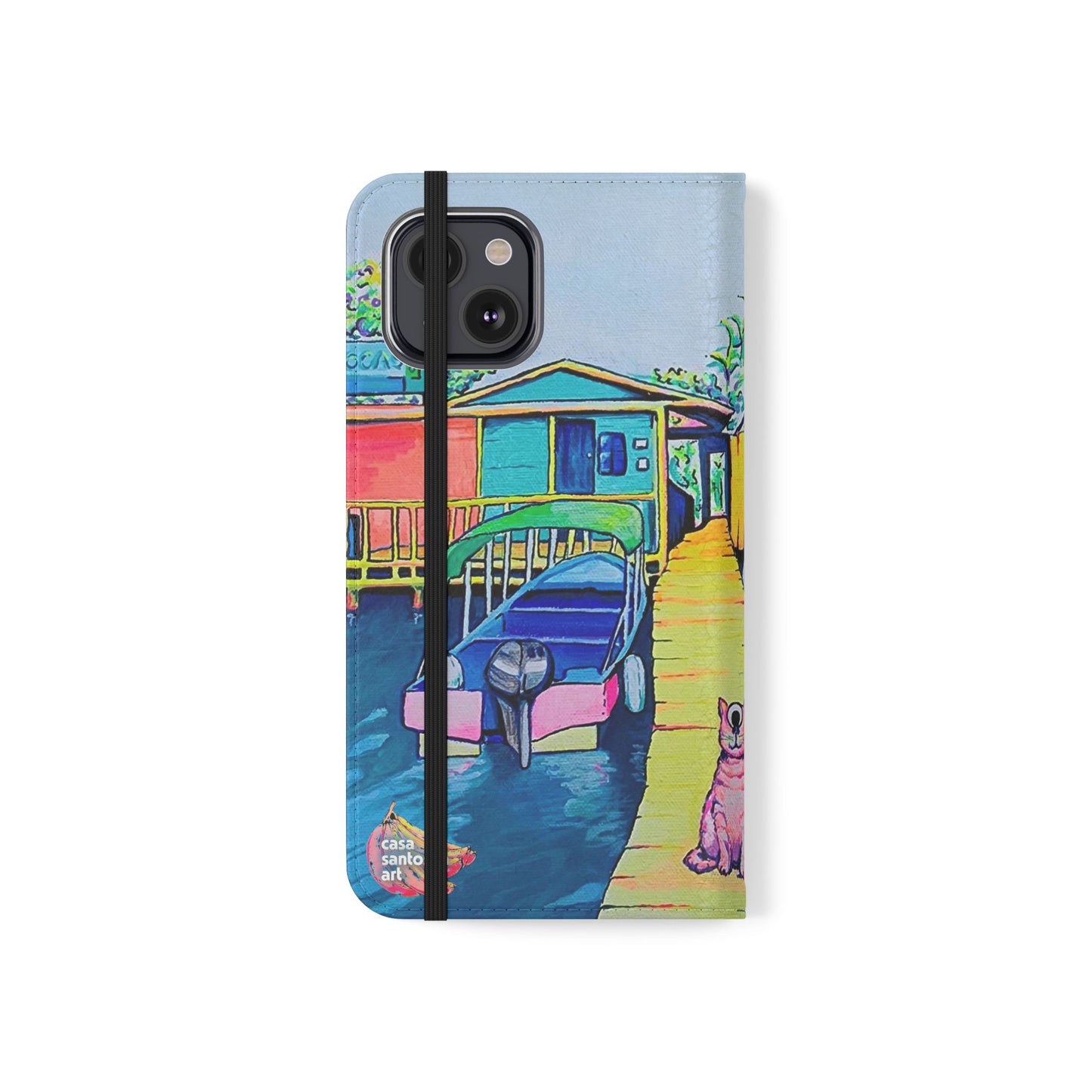 Cyclops Cat and Dog in Bocas Flip Phone Case – Wallet Cover with Card Slots