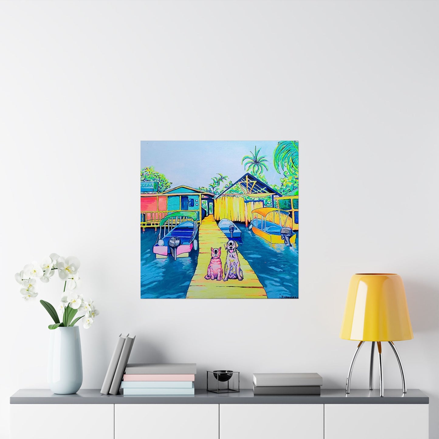Cyclops Cat and Dog in Bocas Giclée Art Poster