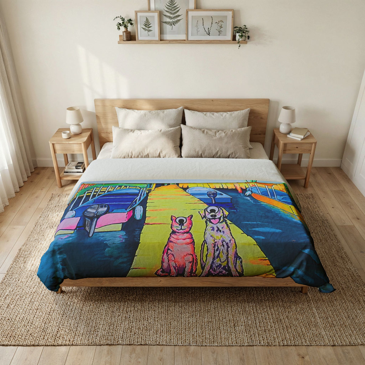 Cyclops Cat and Dog in Bocas Duvet Cover
