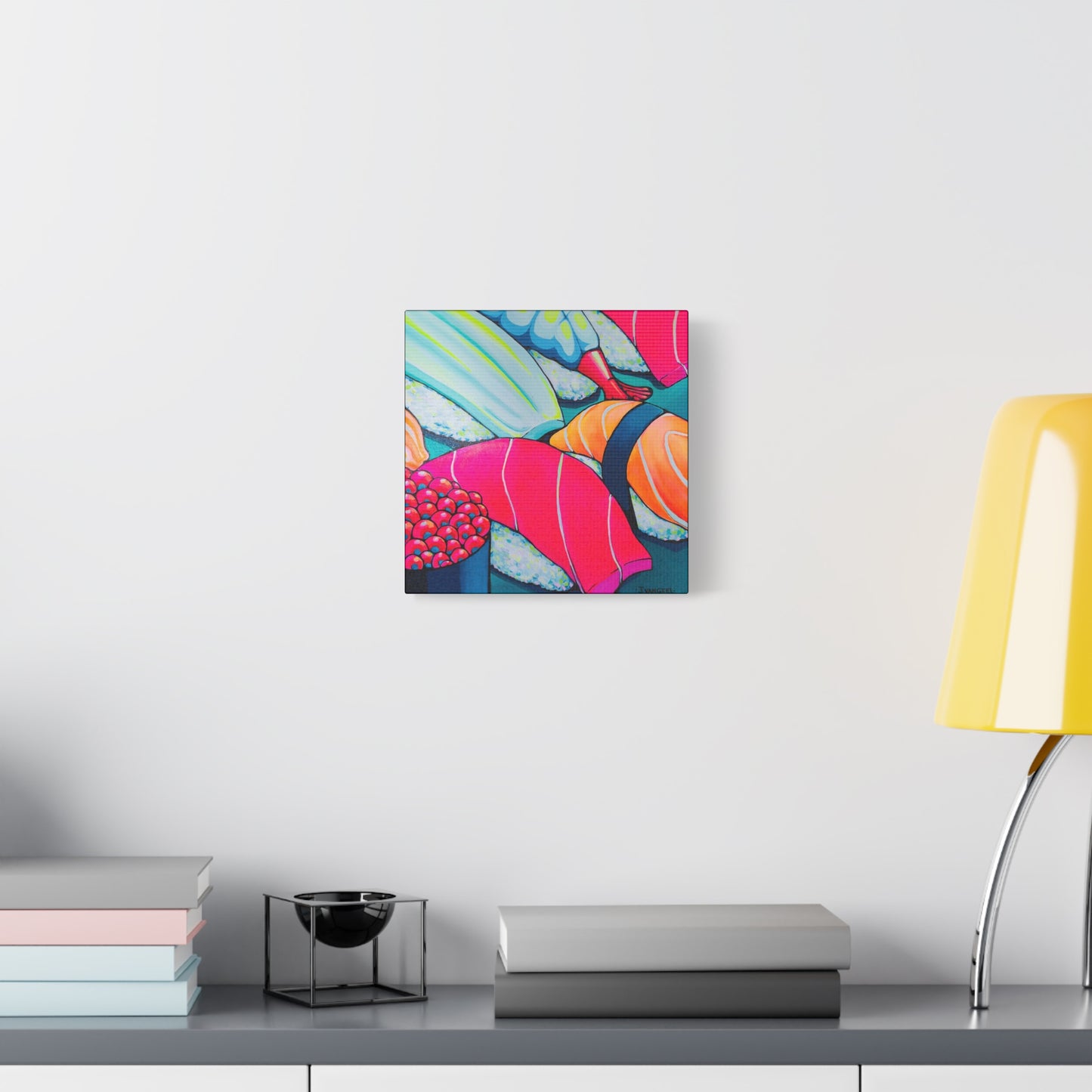 Neon Sushi Canvas Print, Original Artist Design, Home Decor, Wall Art