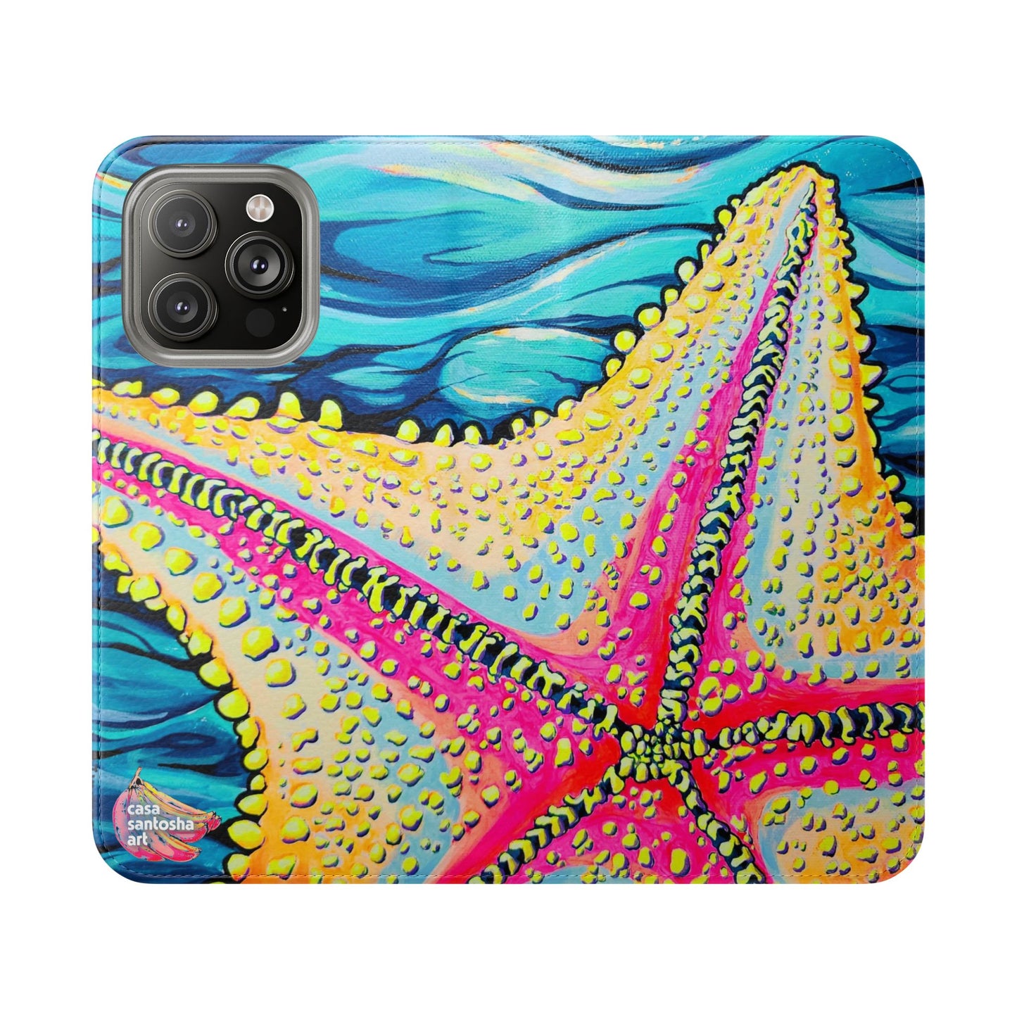Starfish Beach Bocas Flip Phone Case – Wallet Cover with Card Slots