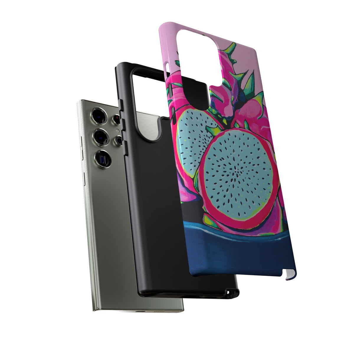 Coque de téléphone résistante Pitaya Rose Néon