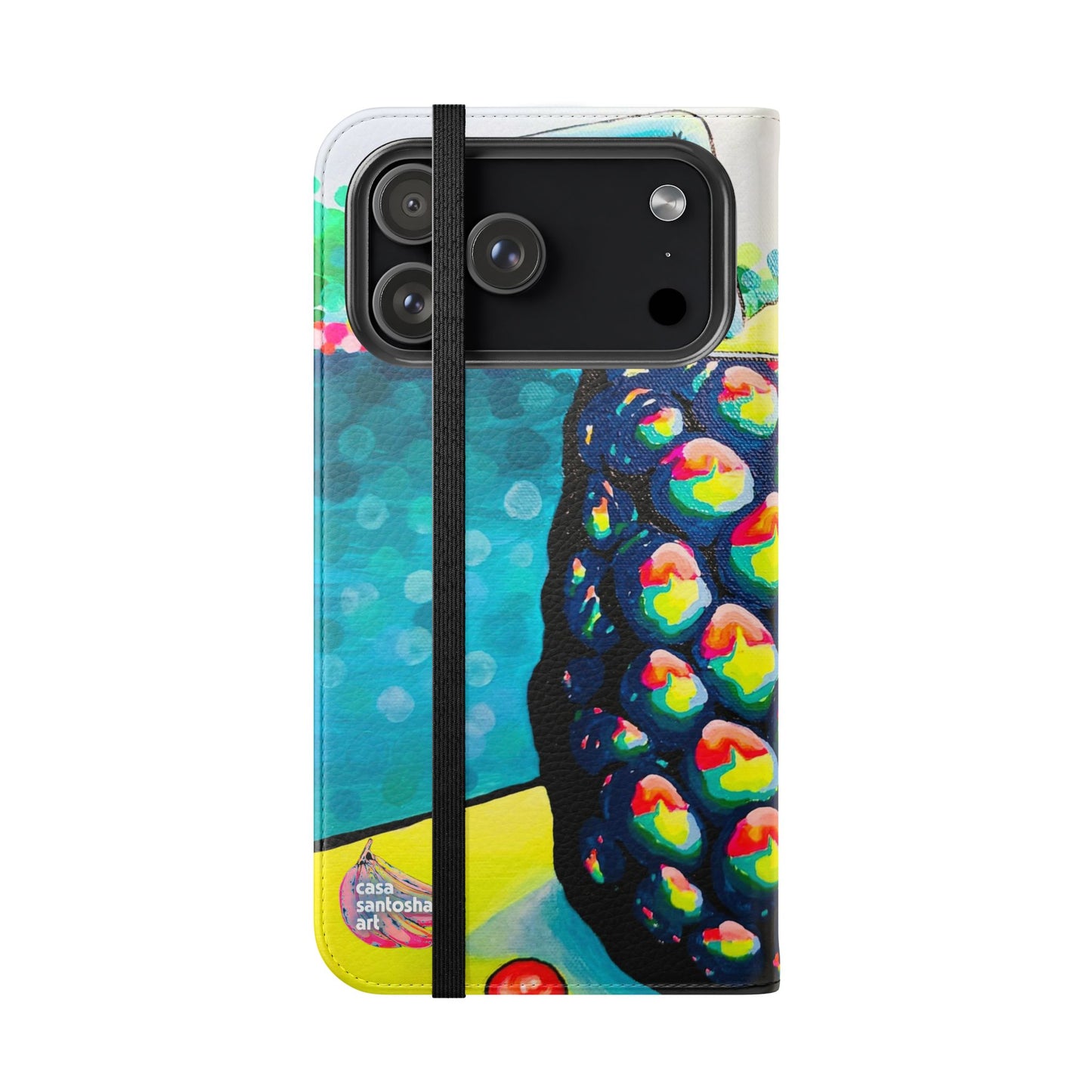 Neon Piña Colada Flip Phone Case – Wallet Cover with Card Slots