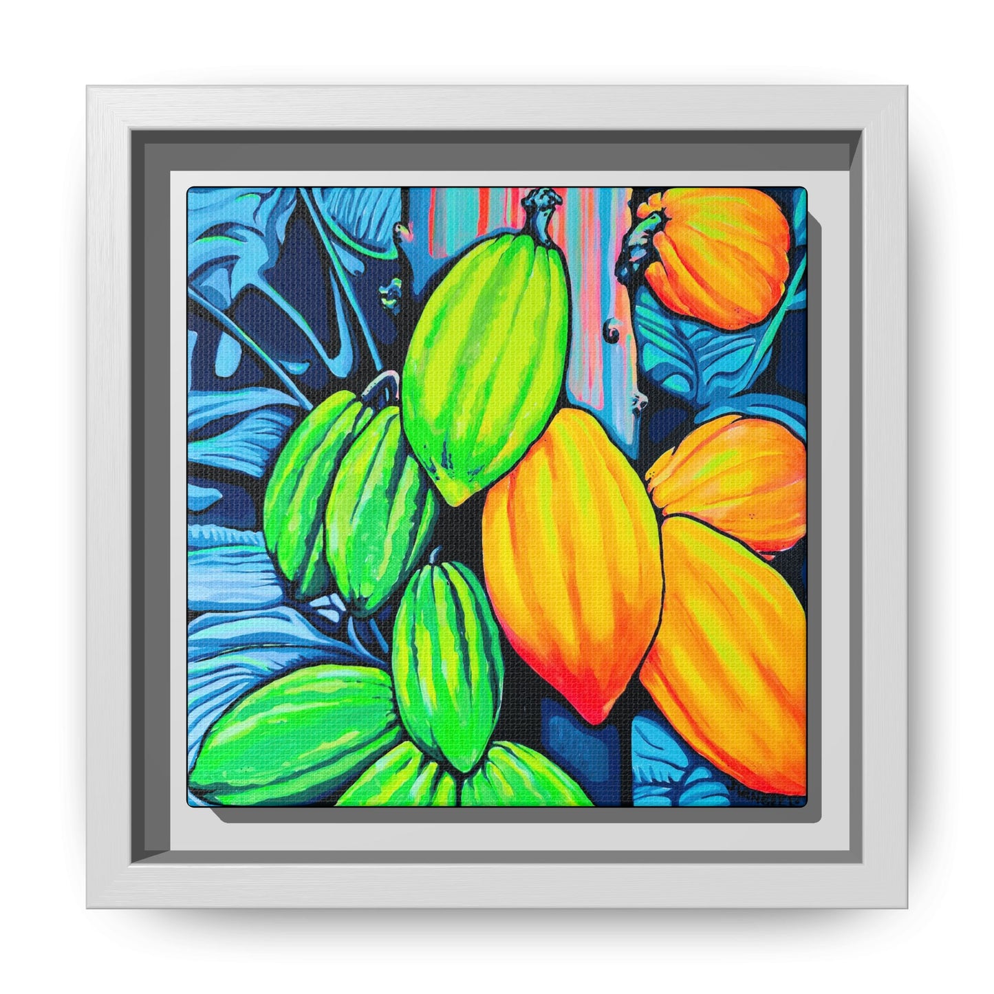 Framed Neon Cacao Canvas Print