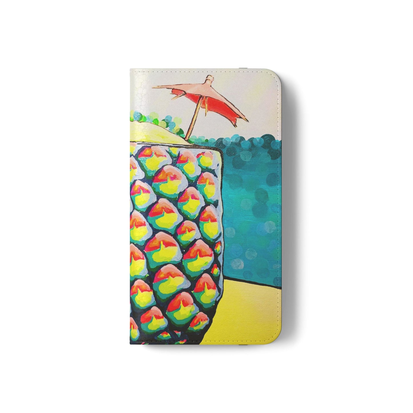 Neon Piña Colada Flip Phone Case – Wallet Cover with Card Slots