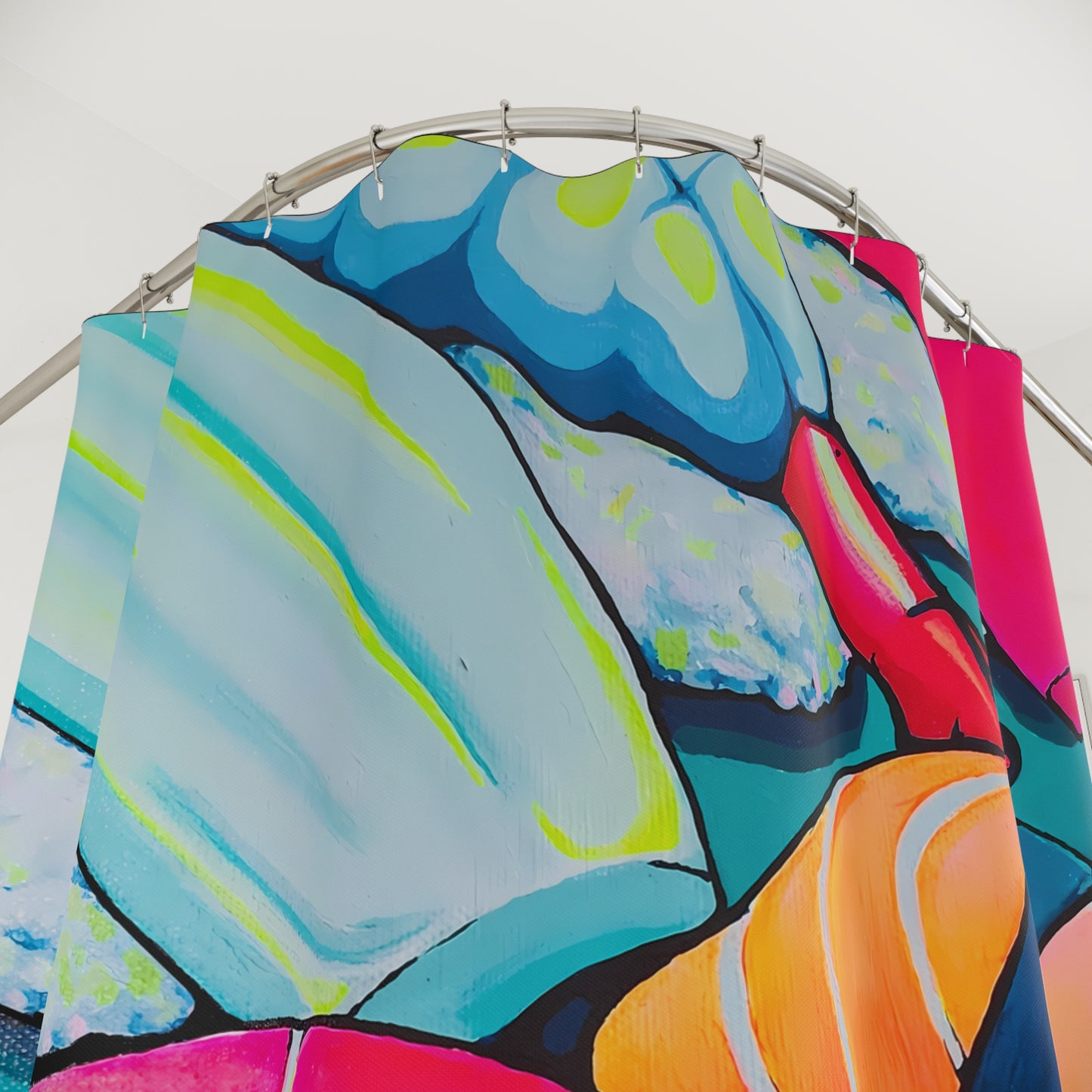 Rideau de douche Pop Art "Neon Sushi"