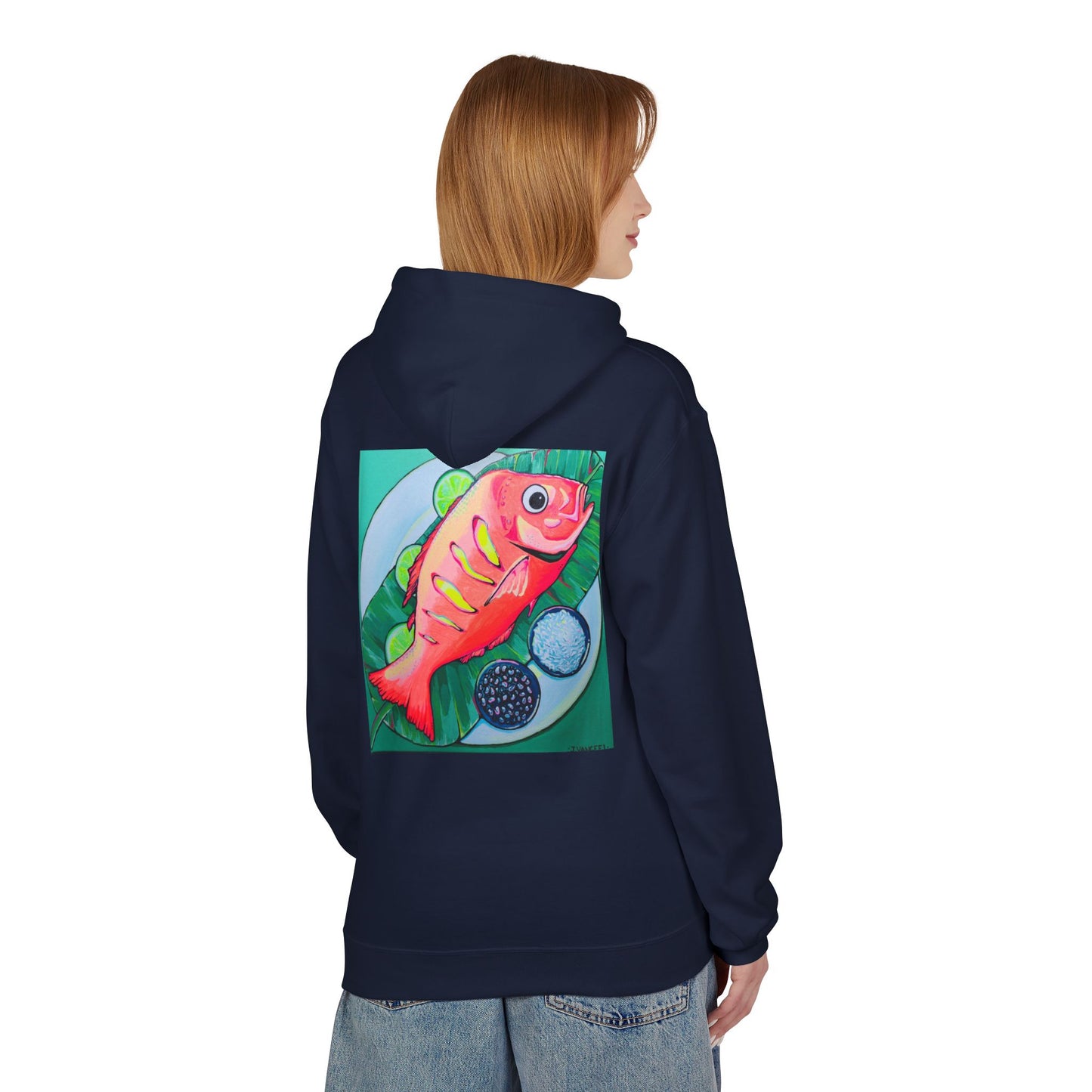 Unisex Neon Fried Fish Soft Hoodie