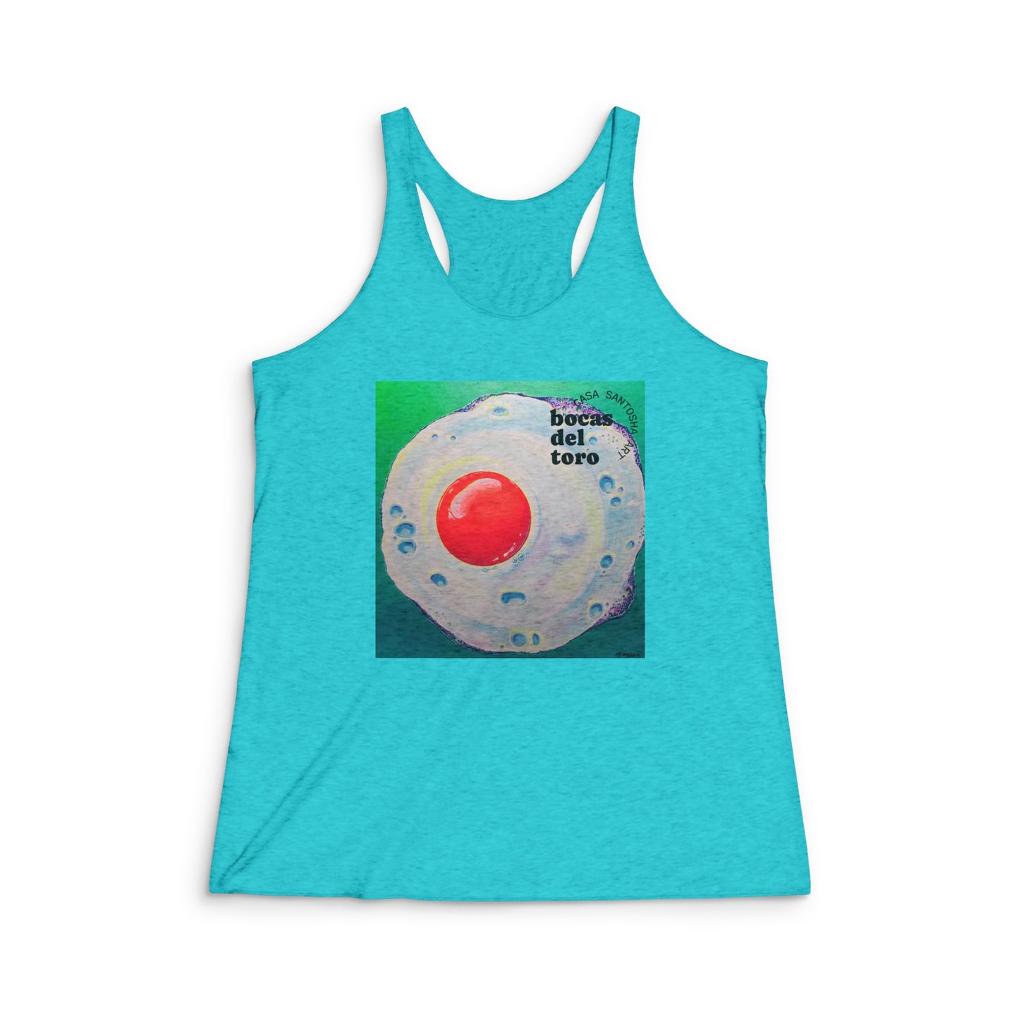 Women's Neon Fried Egg Graphic Racerback Tank