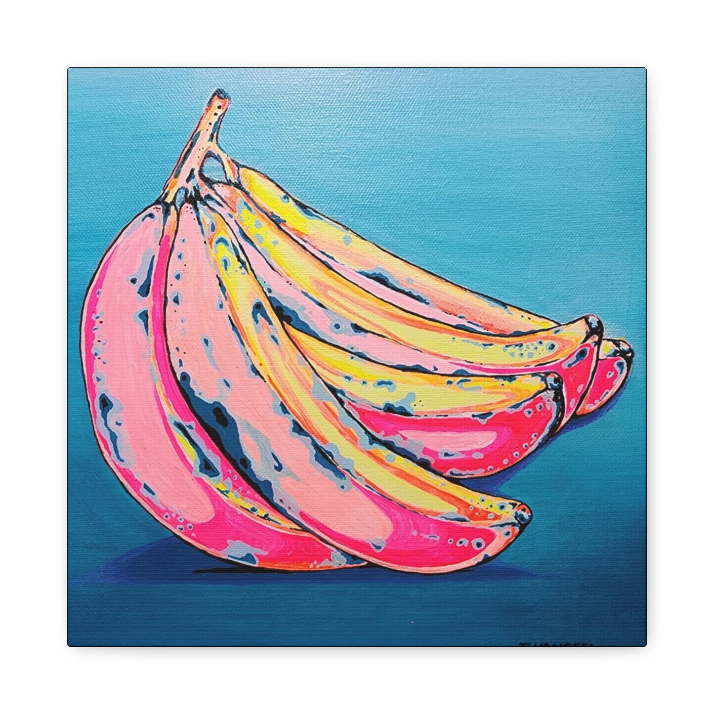 Neon Bananas Canvas Wall Art