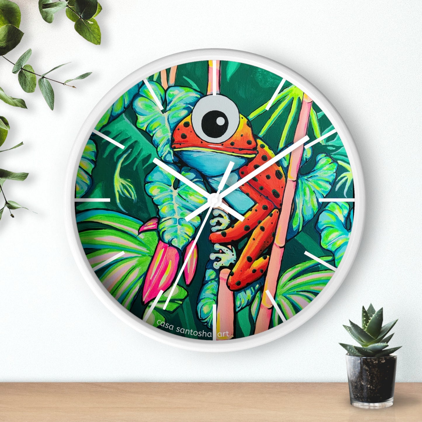 Cyclops Red Frog Pop Art Wall Clock