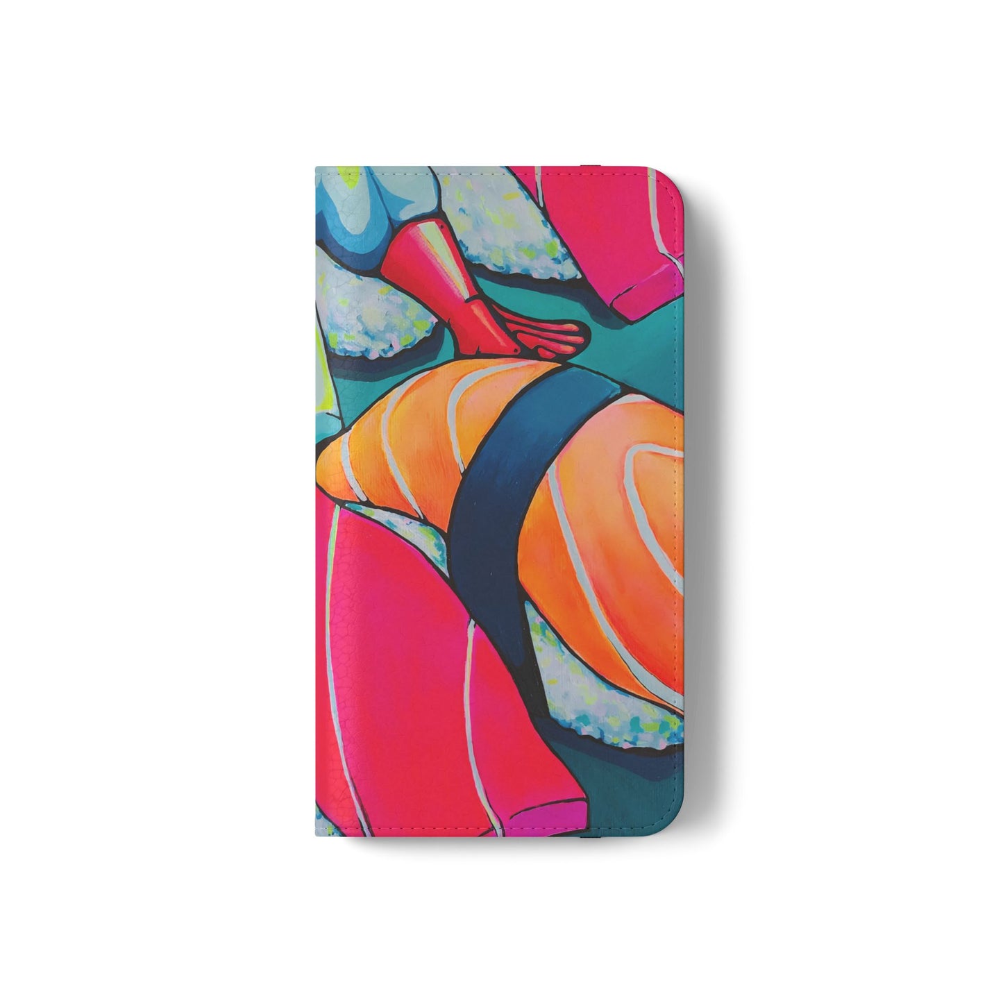 Étui portefeuille pour téléphone à clapet Neon Sushi avec porte-cartes