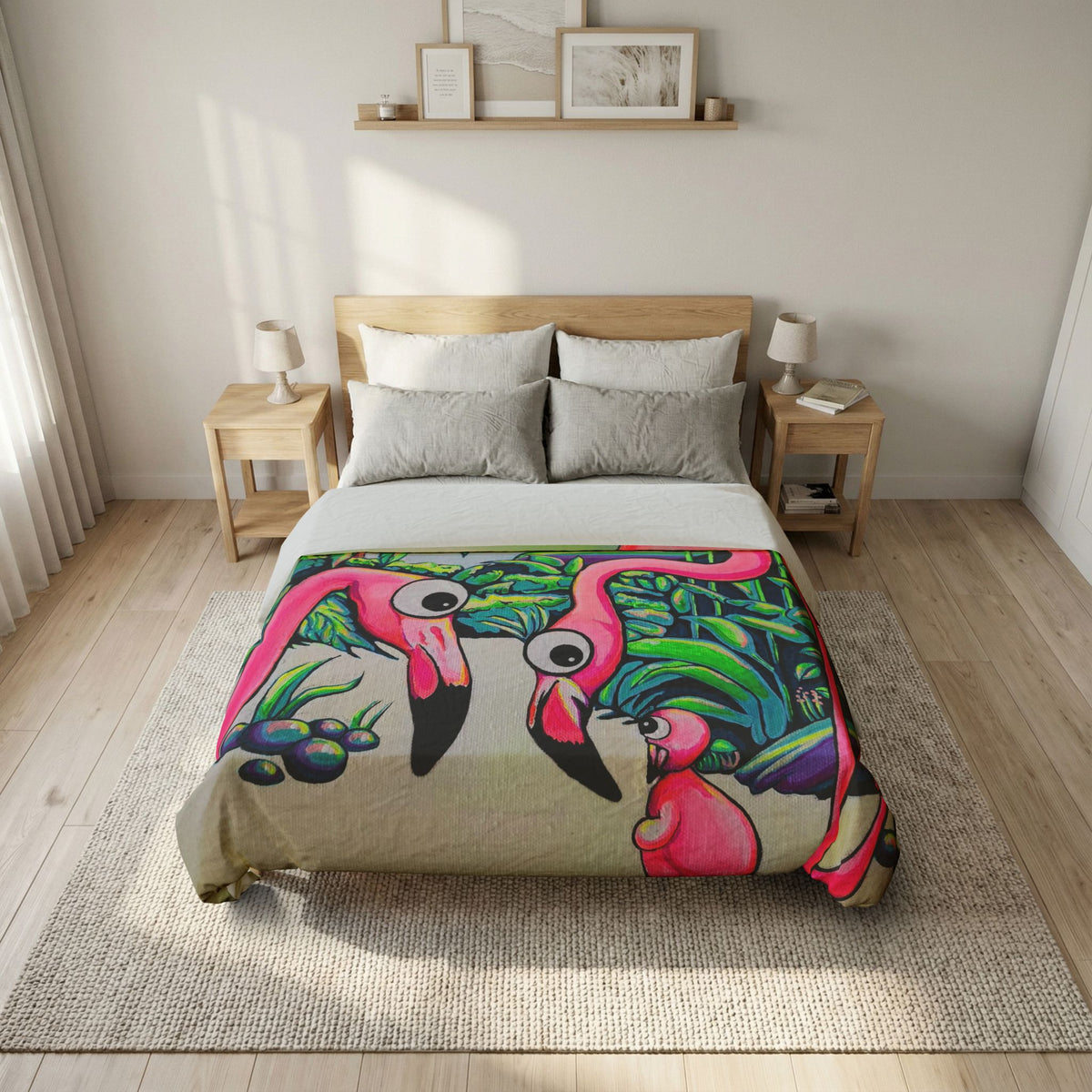 Cyclops Flamingo Family Duvet Cover