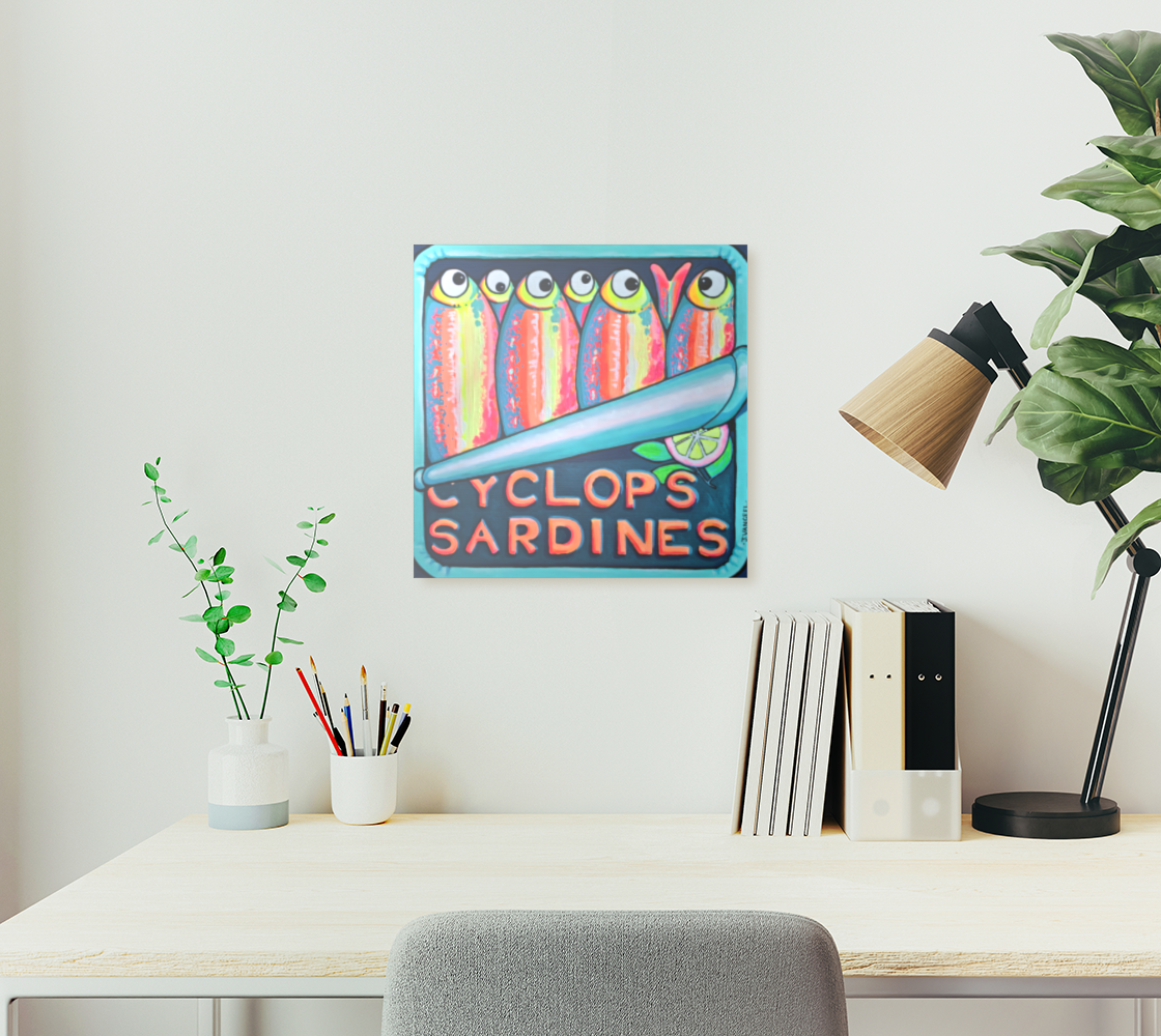 Neon Sardines Aluminum Wall Art