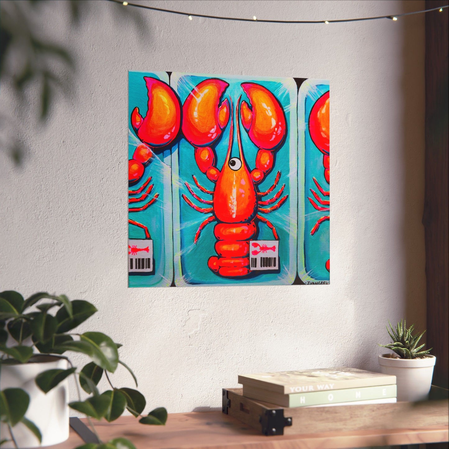 Neon Lobster Giclée Art Poster