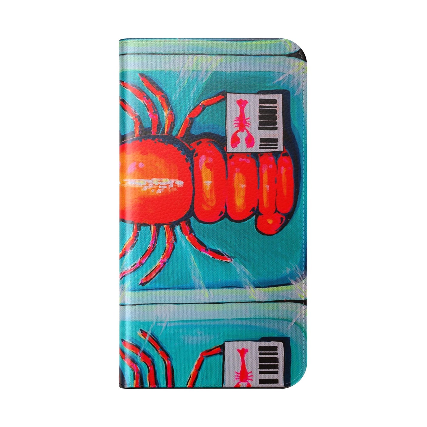 Neon Lobster Flip Phone Case – Wallet Cover with Card Slots