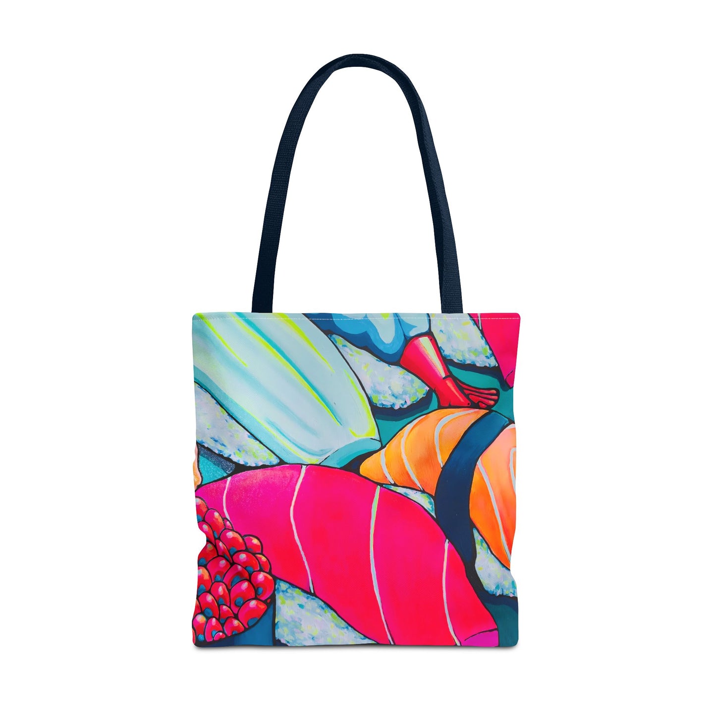 Sac fourre-tout Sushi Néon Premium, Design d'artiste original, Sac de courses réutilisable, Écologique