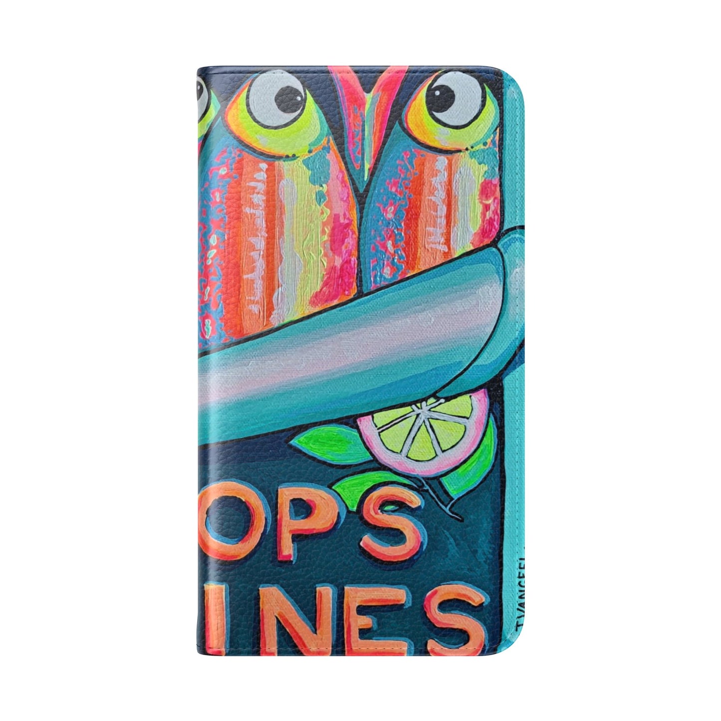 Neon Sardines Flip Phone Case – Wallet Cover with Card Slots
