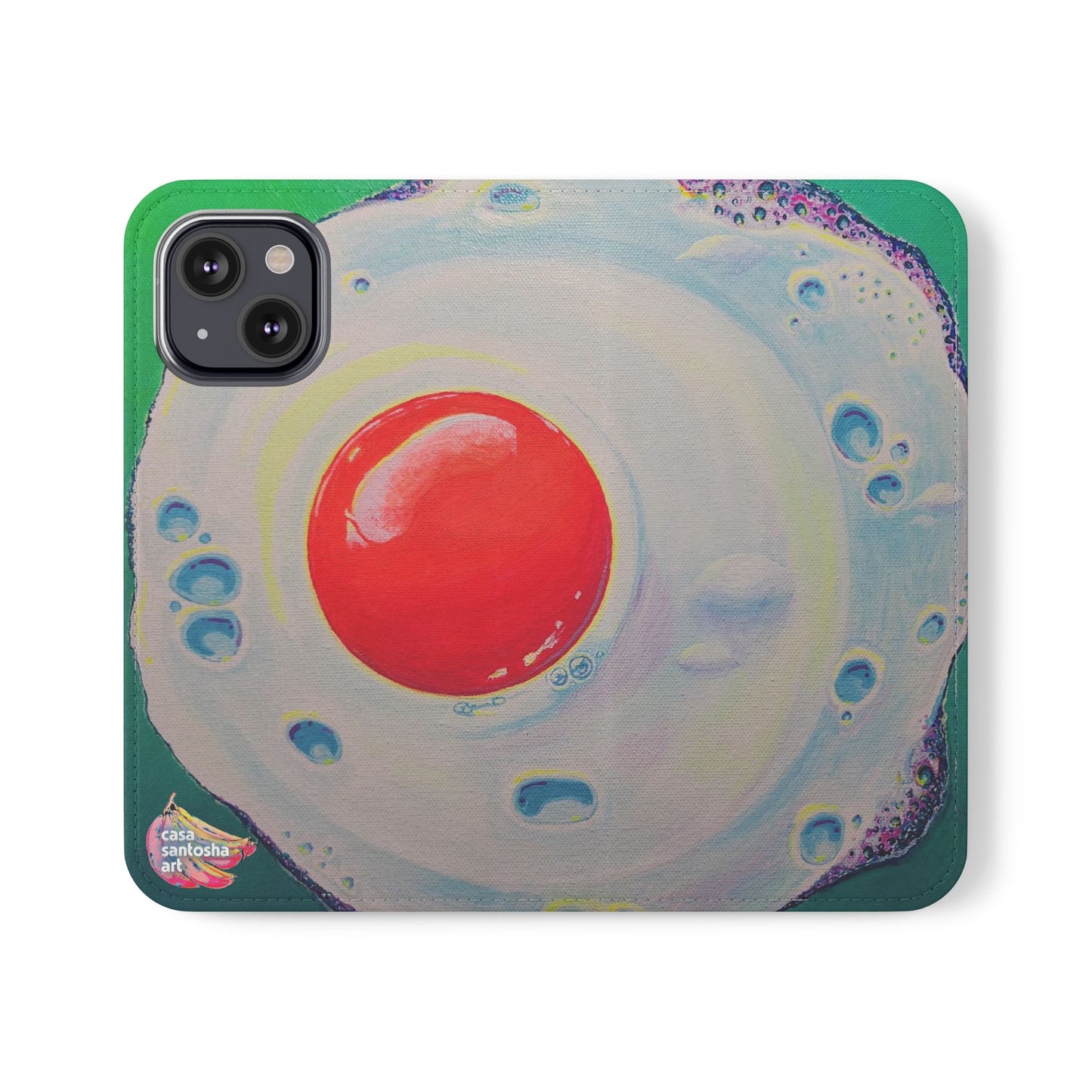 Neon Fried Egg Flip Phone Case – Wallet Cover with Card Slots