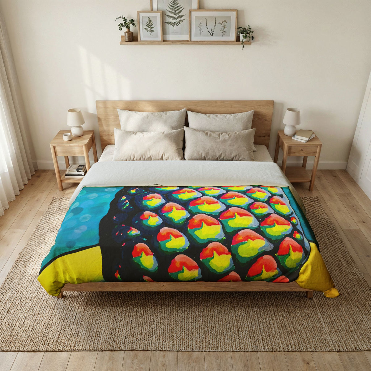 Neon Piña Colada Duvet Cover